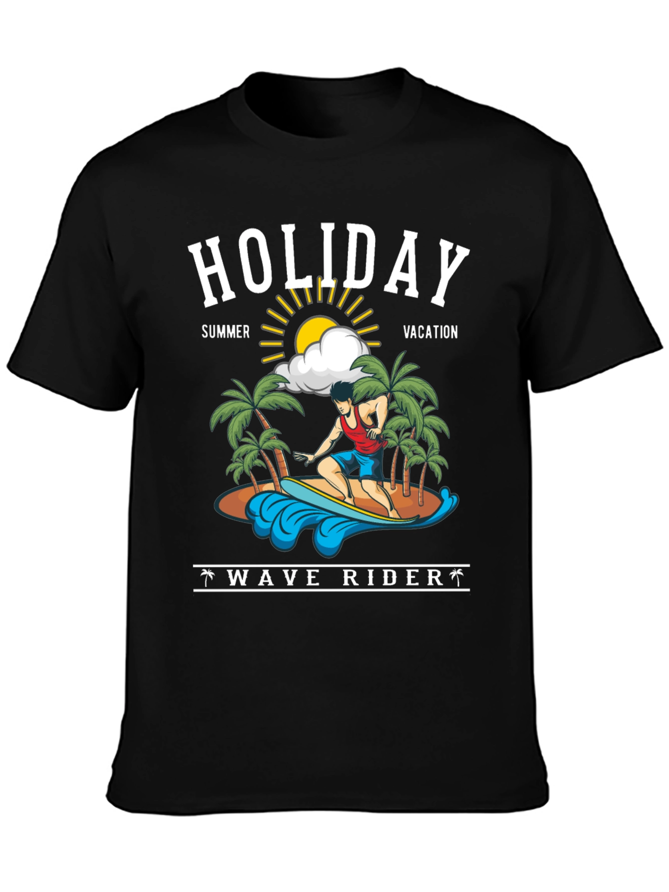 Holiday Wave Rider Graphic Tee - Summer Vacation T-Shirt