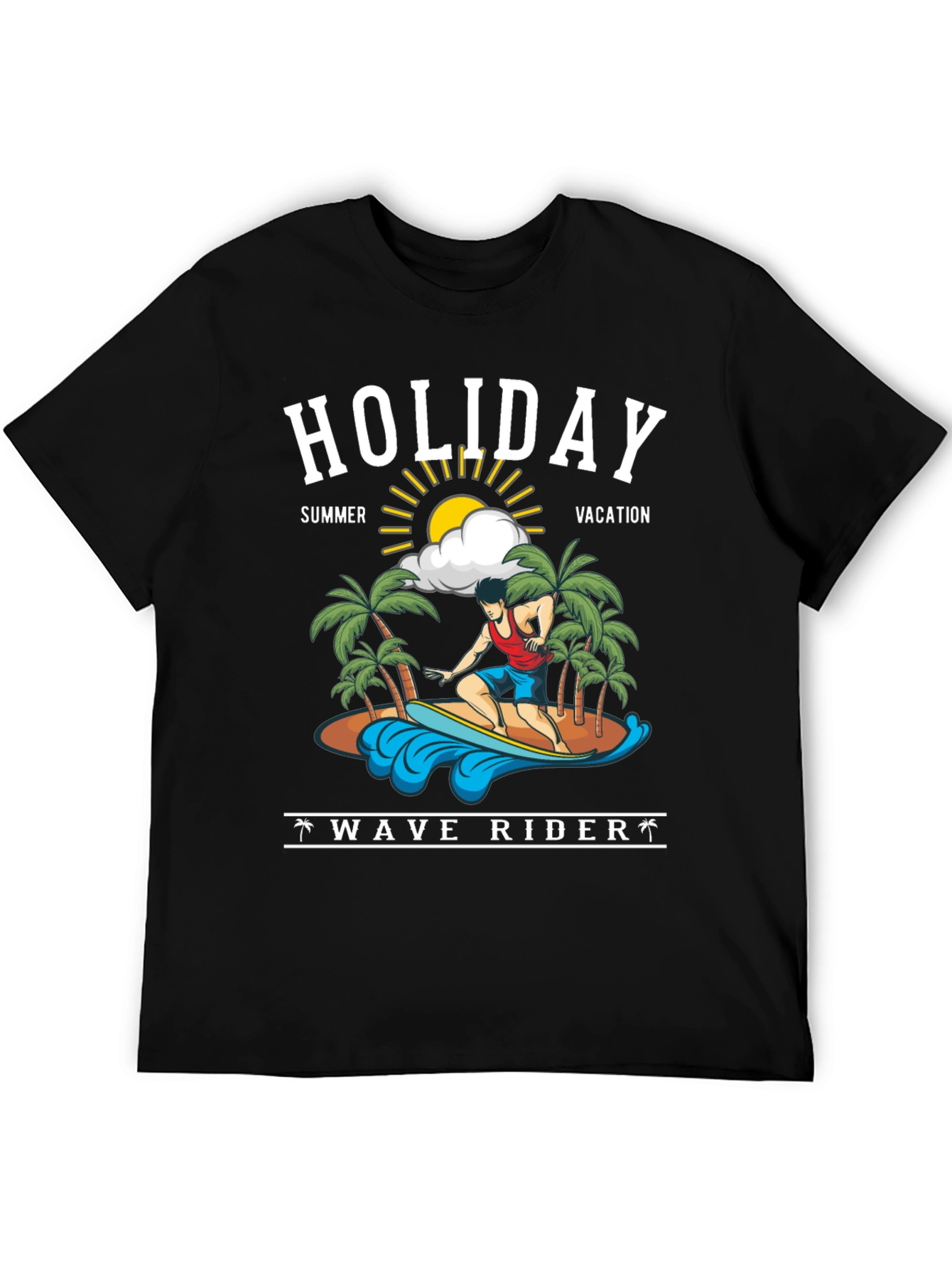 Holiday Wave Rider Graphic Tee - Summer Vacation T-Shirt