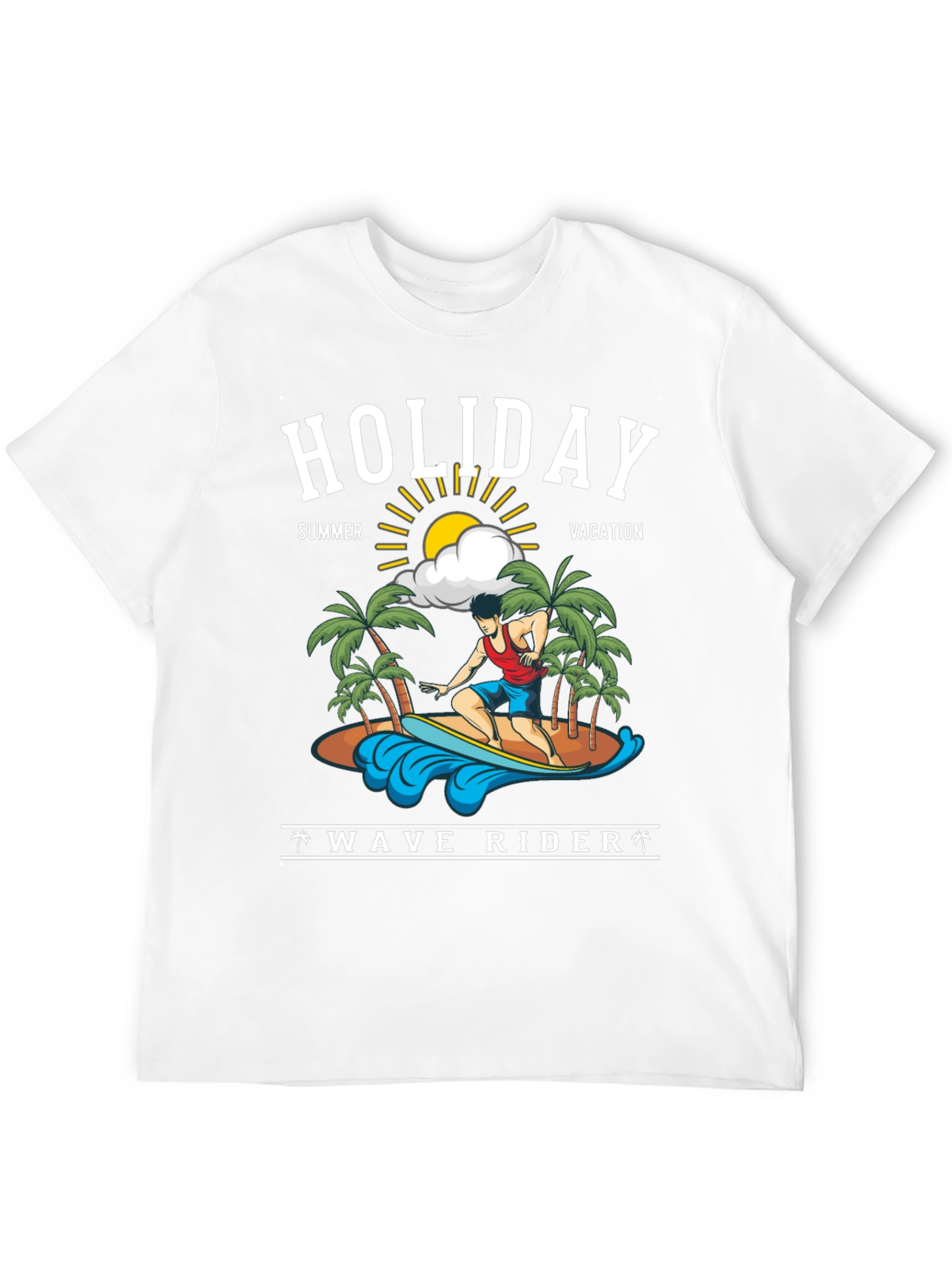 Holiday Wave Rider Graphic Tee - Summer Vacation T-Shirt
