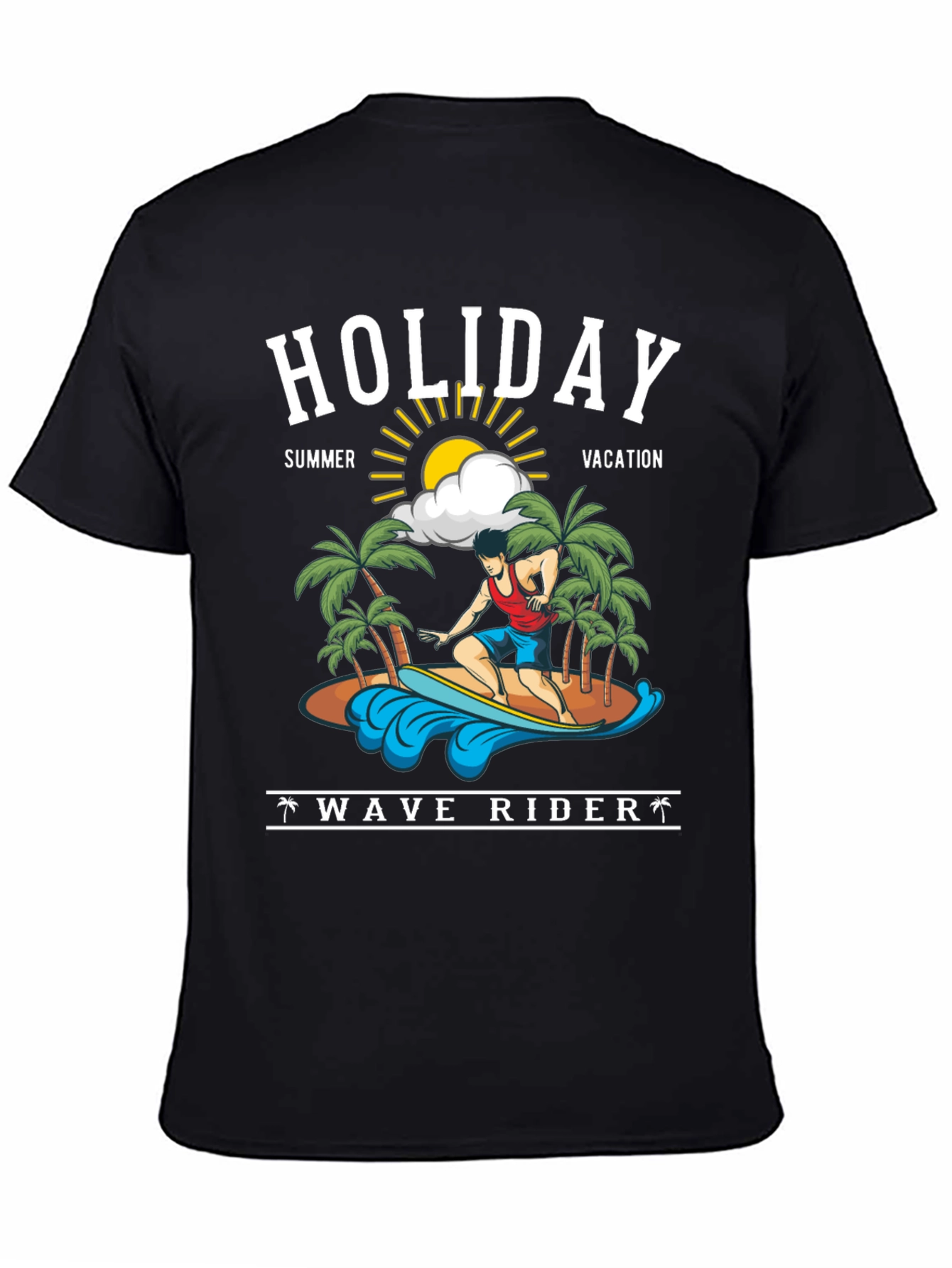 Holiday Wave Rider Graphic Tee - Summer Vacation T-Shirt