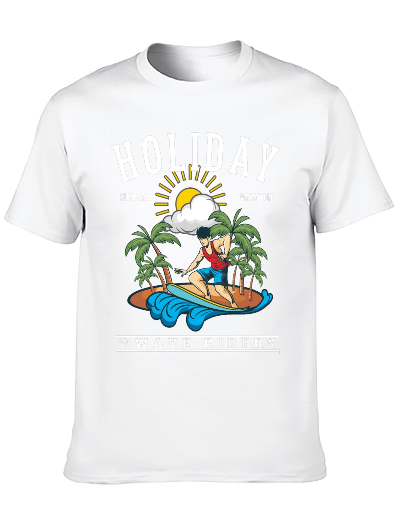 Holiday Wave Rider Graphic Tee - Summer Vacation T-Shirt