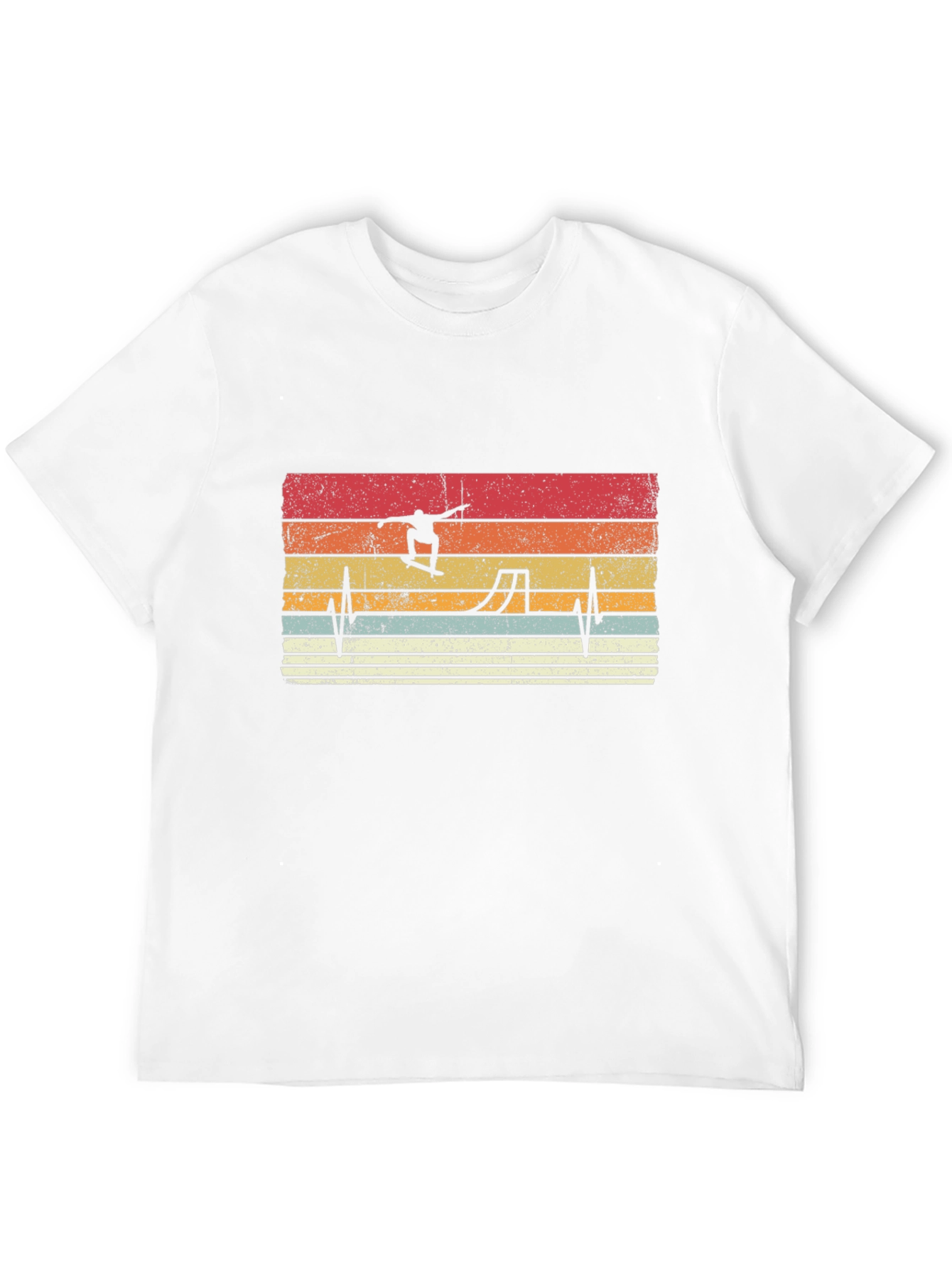 Retro Skateboard Heartbeat Graphic Tee