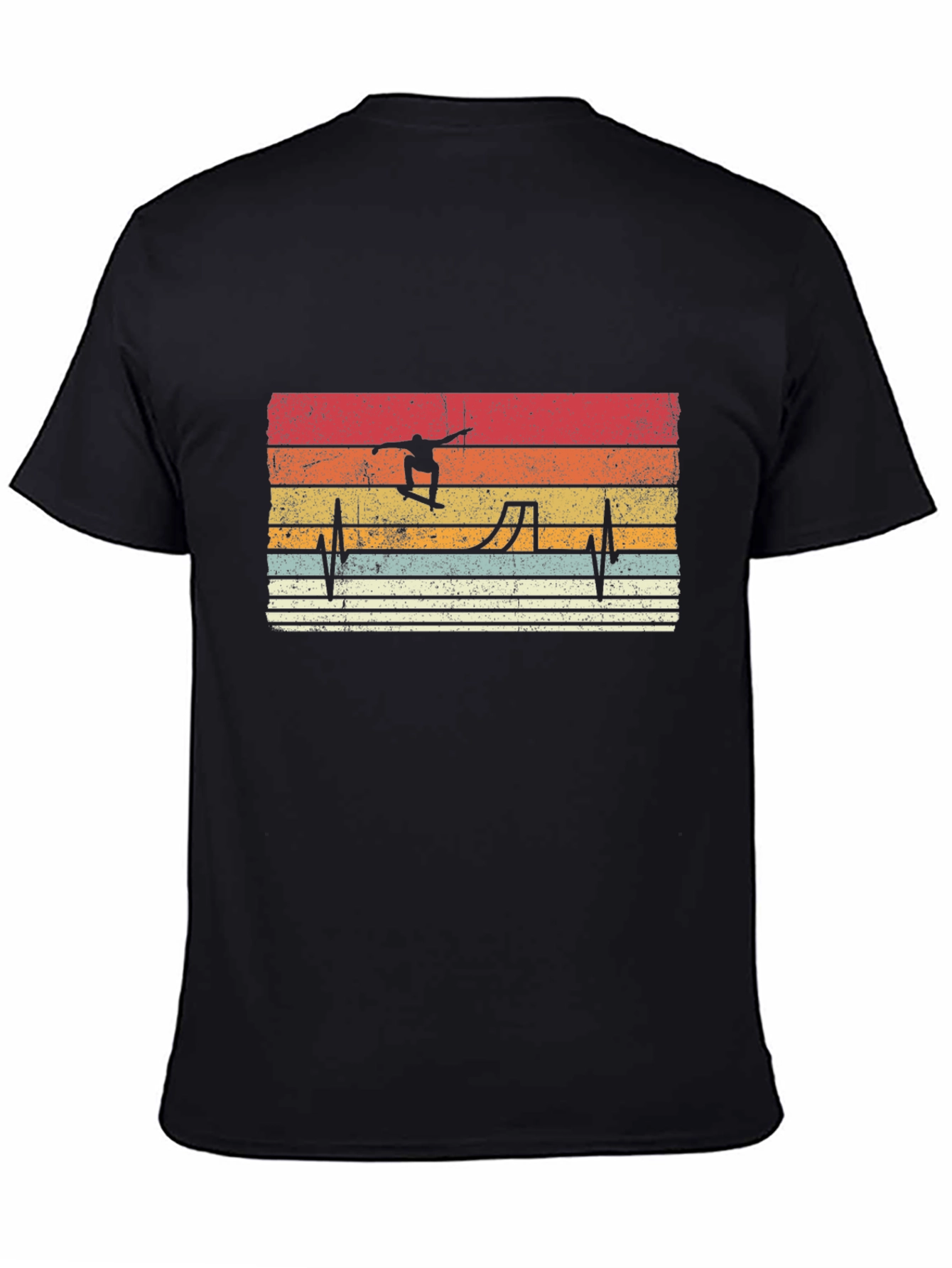 Retro Skateboard Heartbeat Graphic Tee