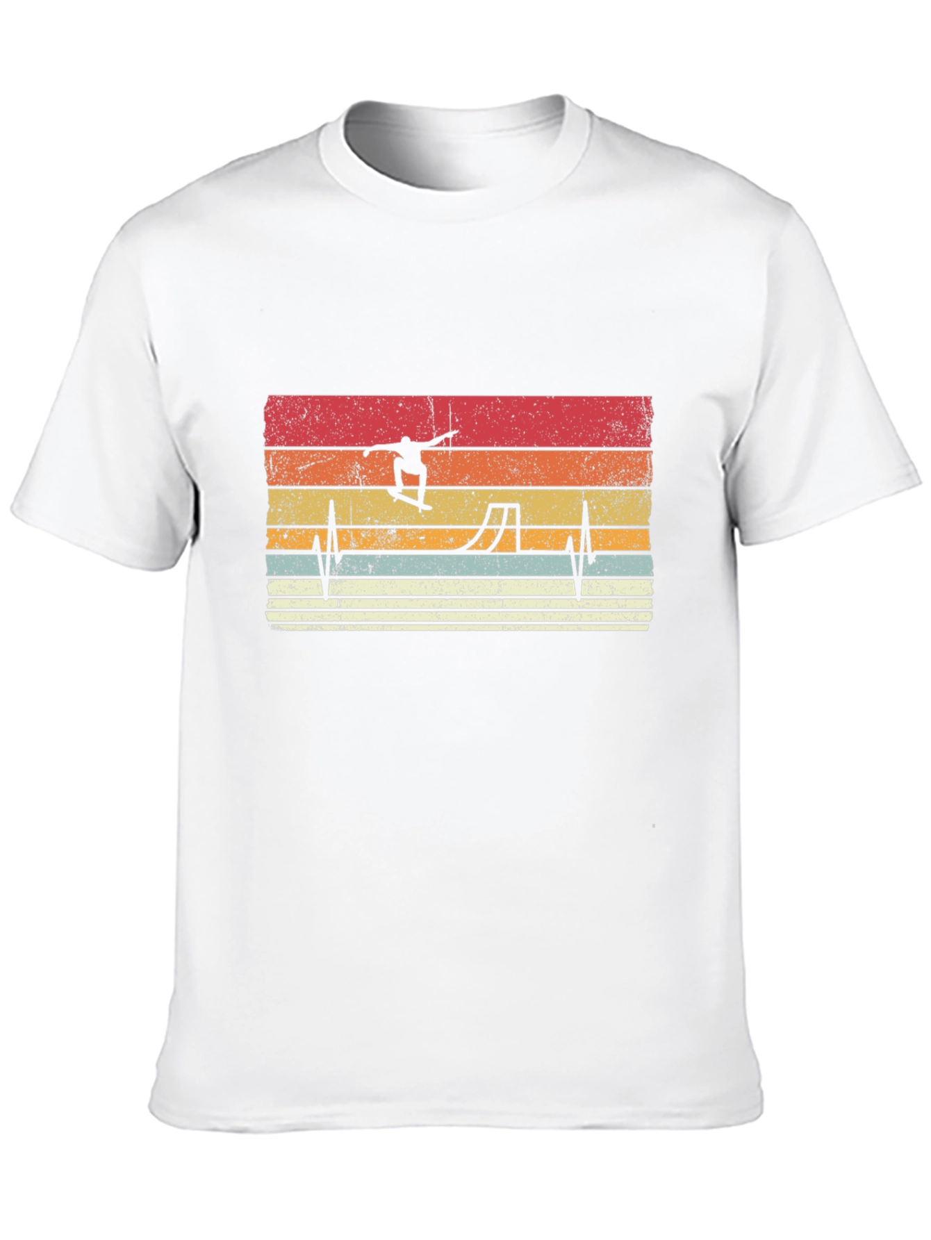 Retro Skateboard Heartbeat Graphic Tee