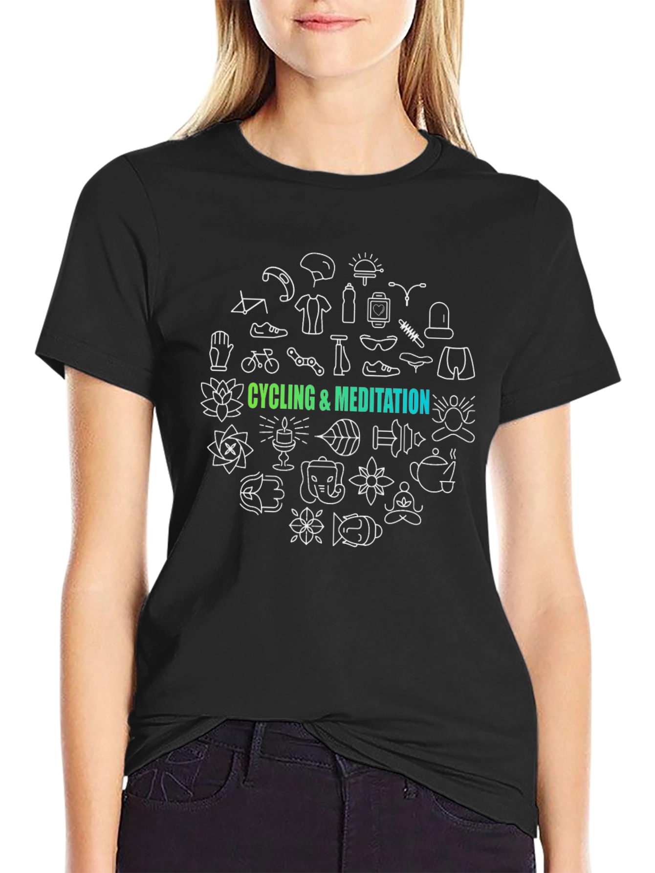 Cycling & Meditation Graphic T-Shirt