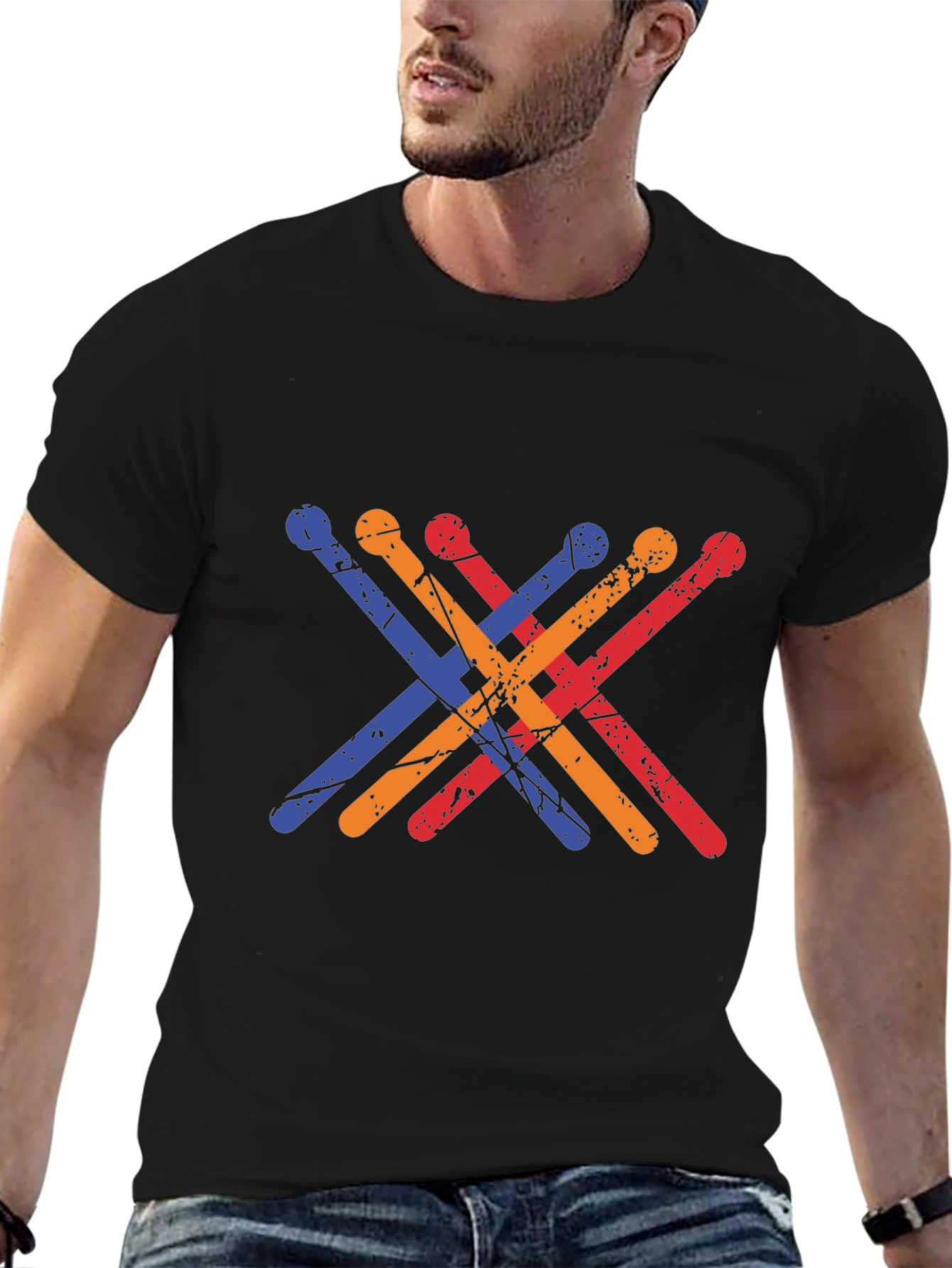 Drum Sticks Graphic Tee - Musician T-Shirt
