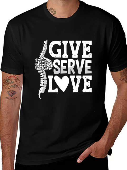 Chiropractor Give Serve Love T-Shirt - Spine Adjustment