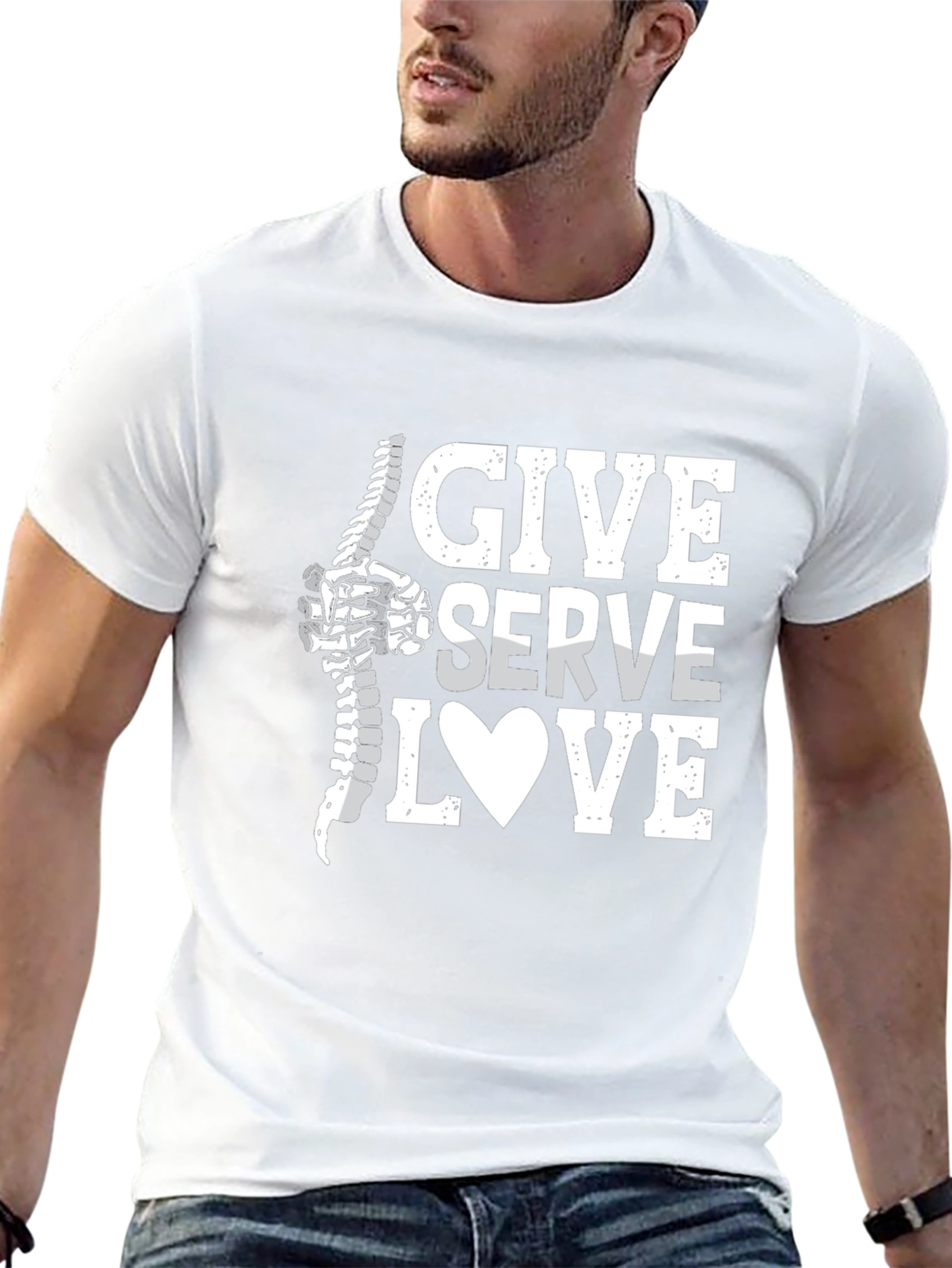 Chiropractor Give Serve Love T-Shirt - Spine Adjustment