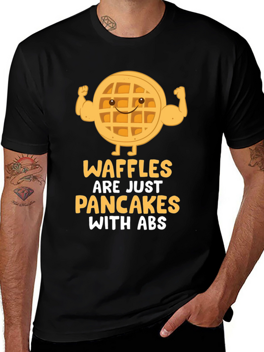Waffles With Abs T-Shirt - Funny Gym Workout Tee
