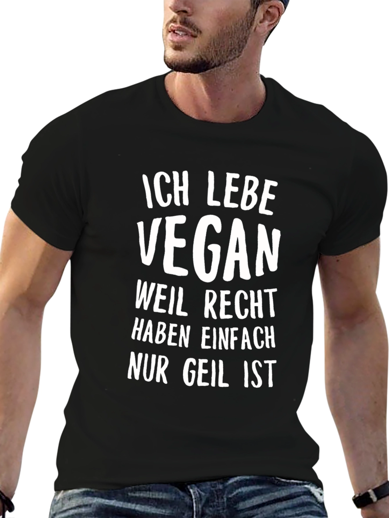 Vegan Lifestyle Black T-Shirt: Ich Lebe Vegan