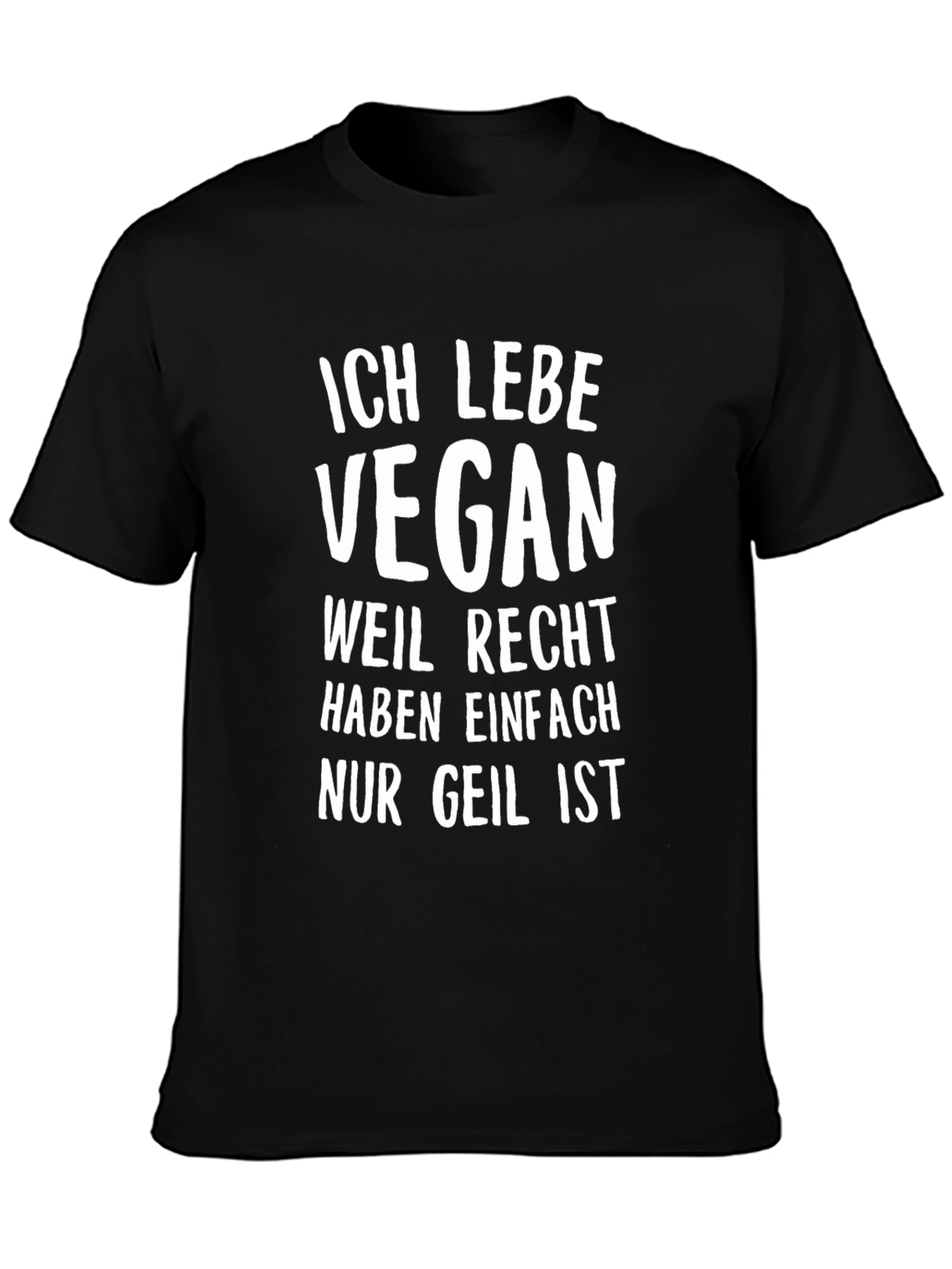 Vegan Lifestyle Black T-Shirt: Ich Lebe Vegan