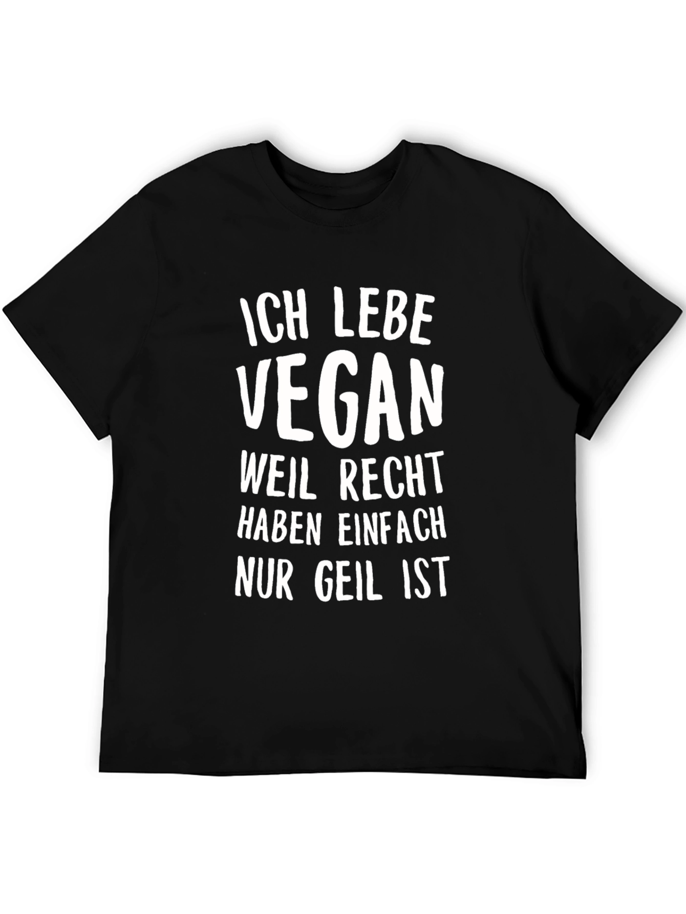 Vegan Lifestyle Black T-Shirt: Ich Lebe Vegan