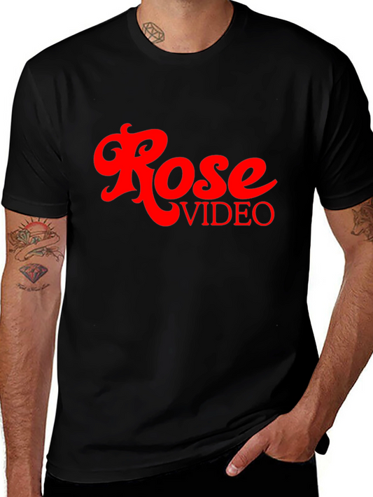 Retro Rose Video Black Graphic Tee