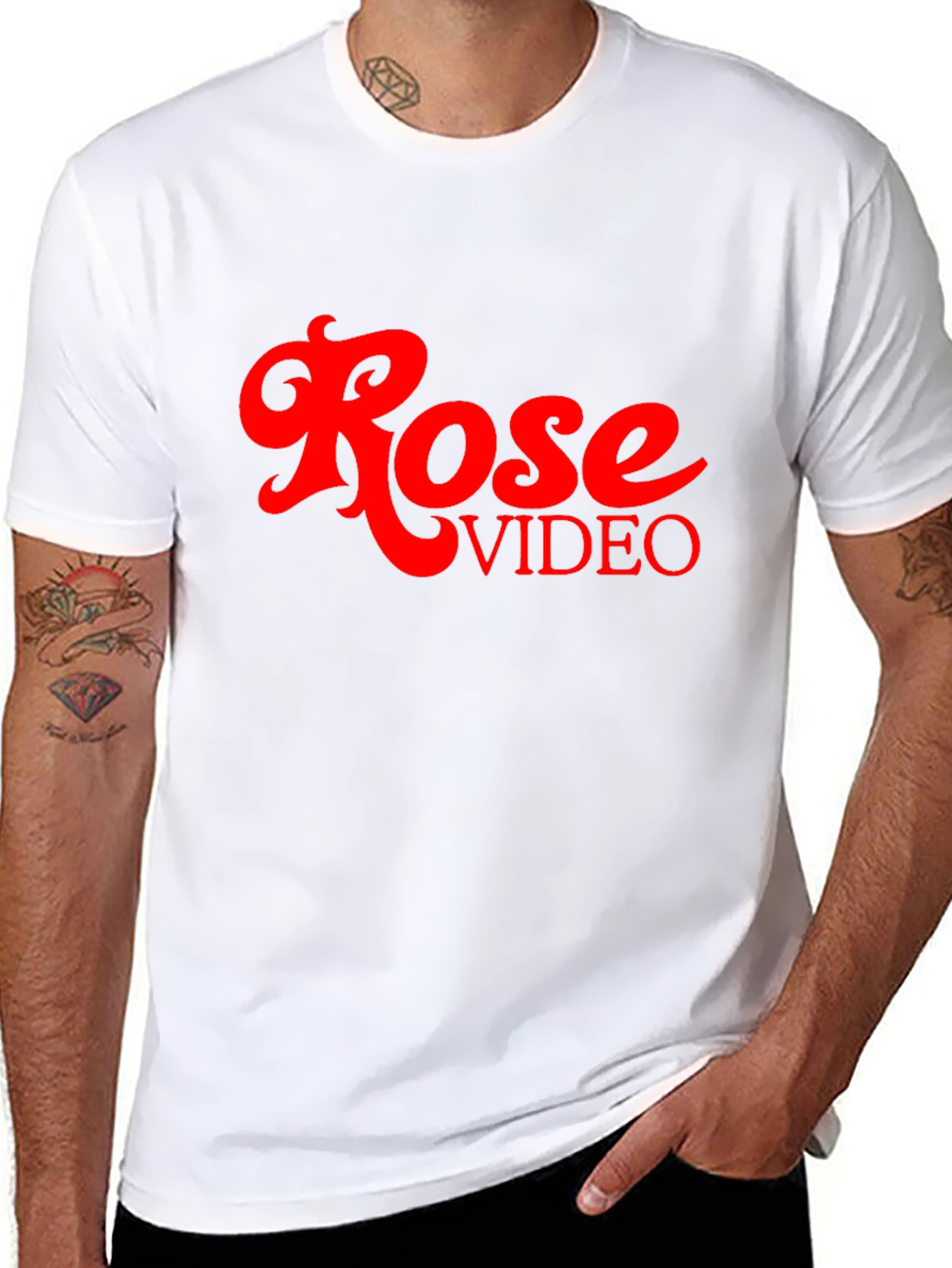 Retro Rose Video Black Graphic Tee