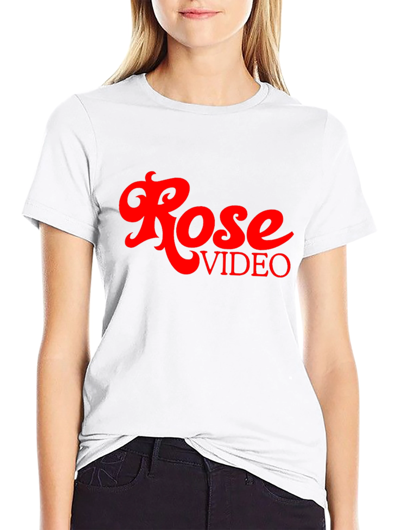 Retro Rose Video Black Graphic Tee