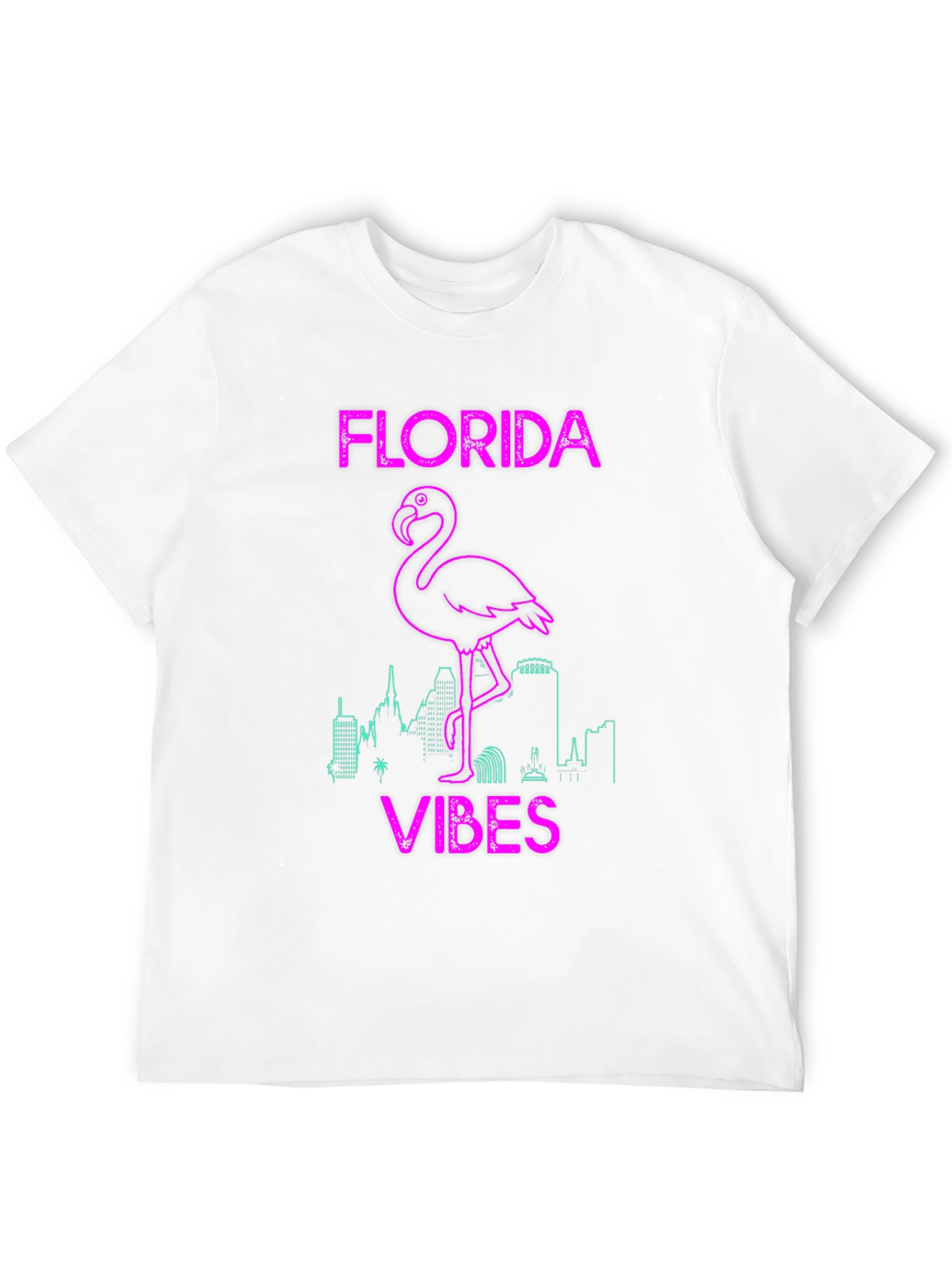 Florida Vibes Flamingo Graphic Tee - Black