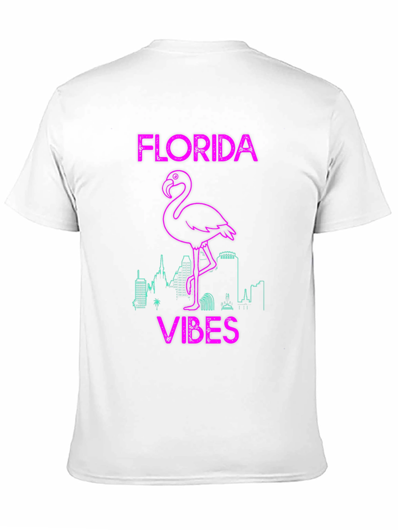 Florida Vibes Flamingo Graphic Tee - Black