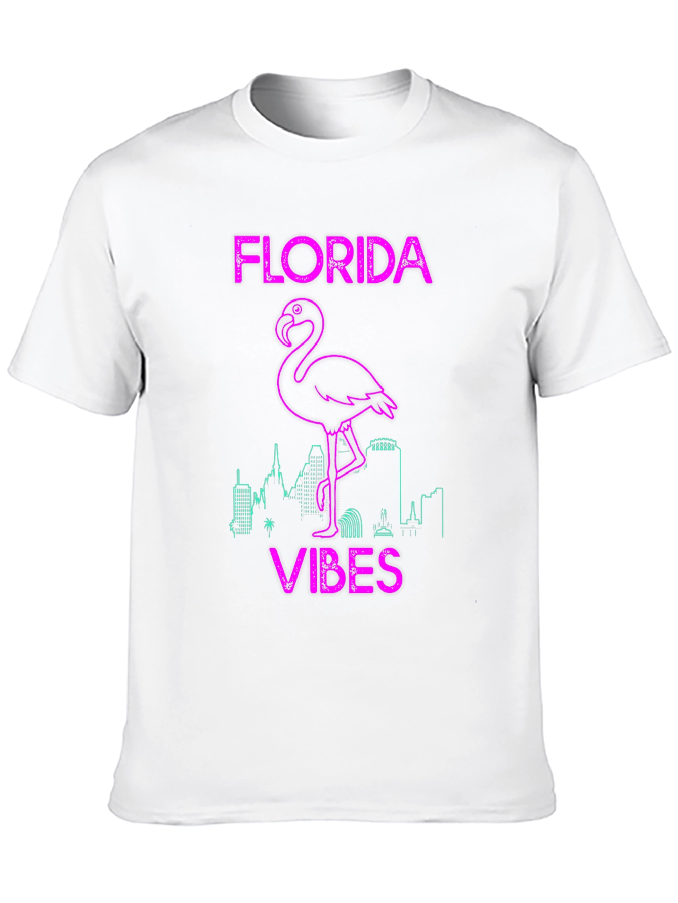 Florida Vibes Flamingo Graphic Tee - Black