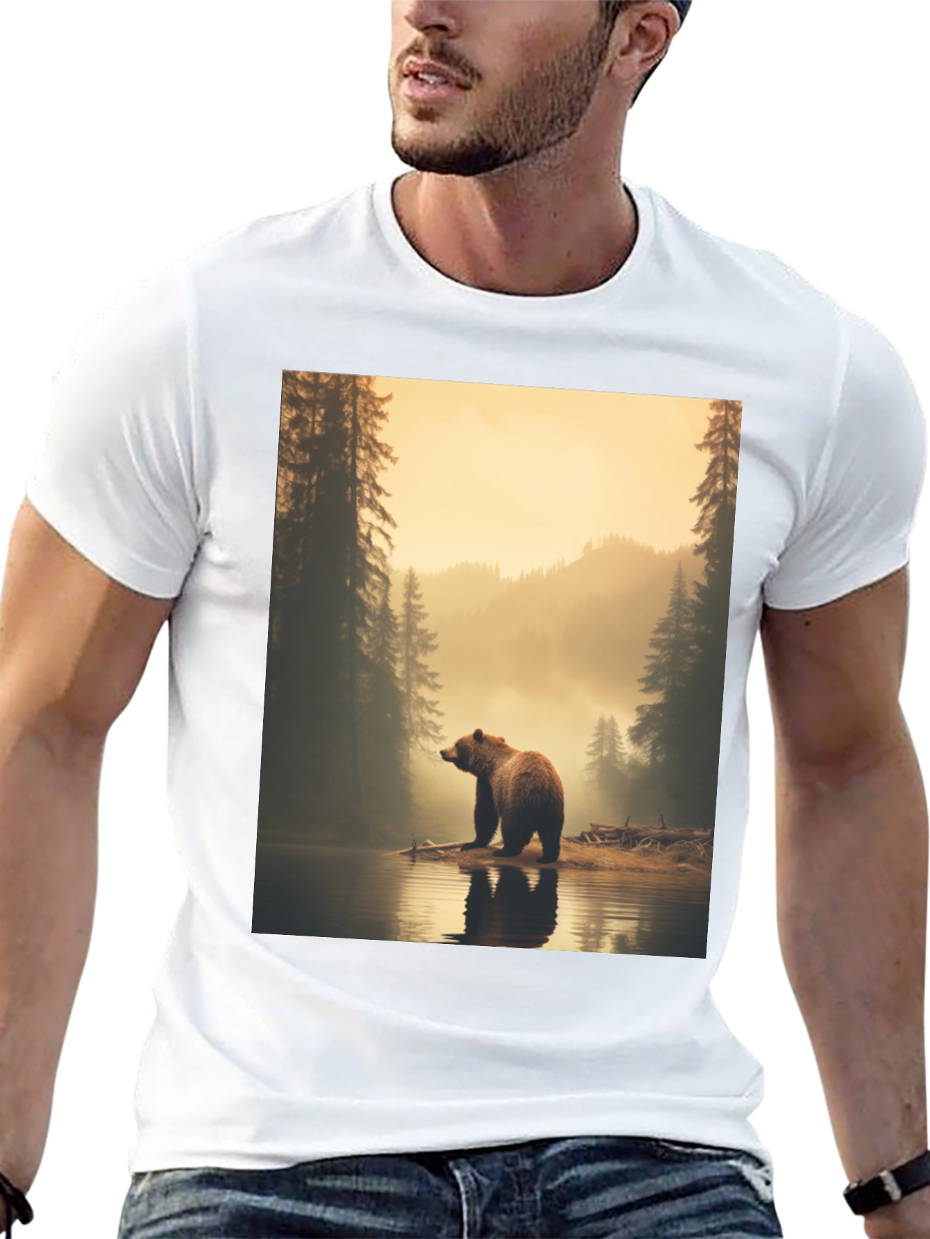 Bear Lake Graphic Tee - Wildlife Nature Shirt