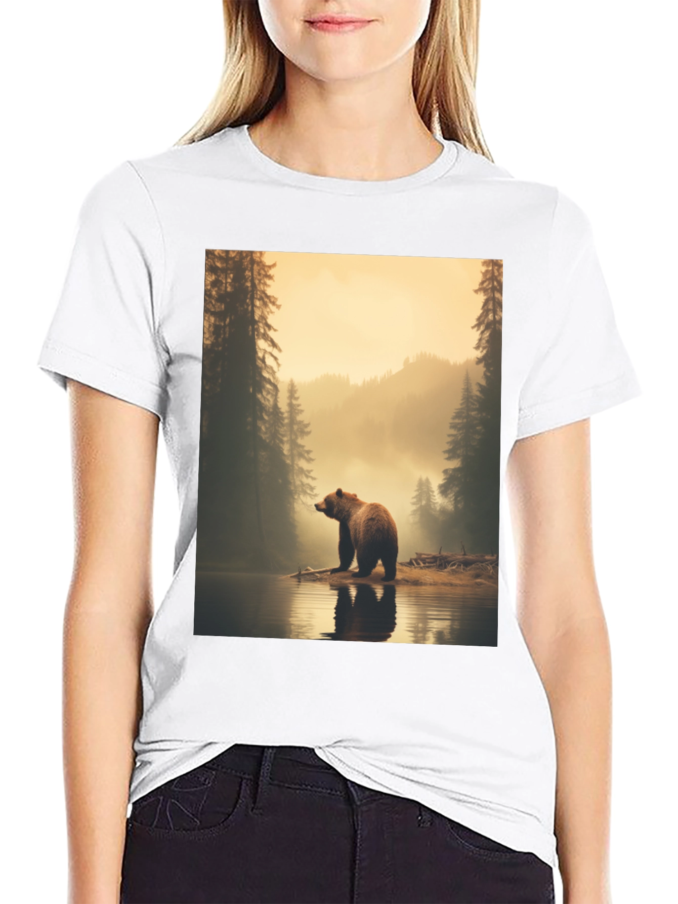 Bear Lake Graphic Tee - Wildlife Nature Shirt