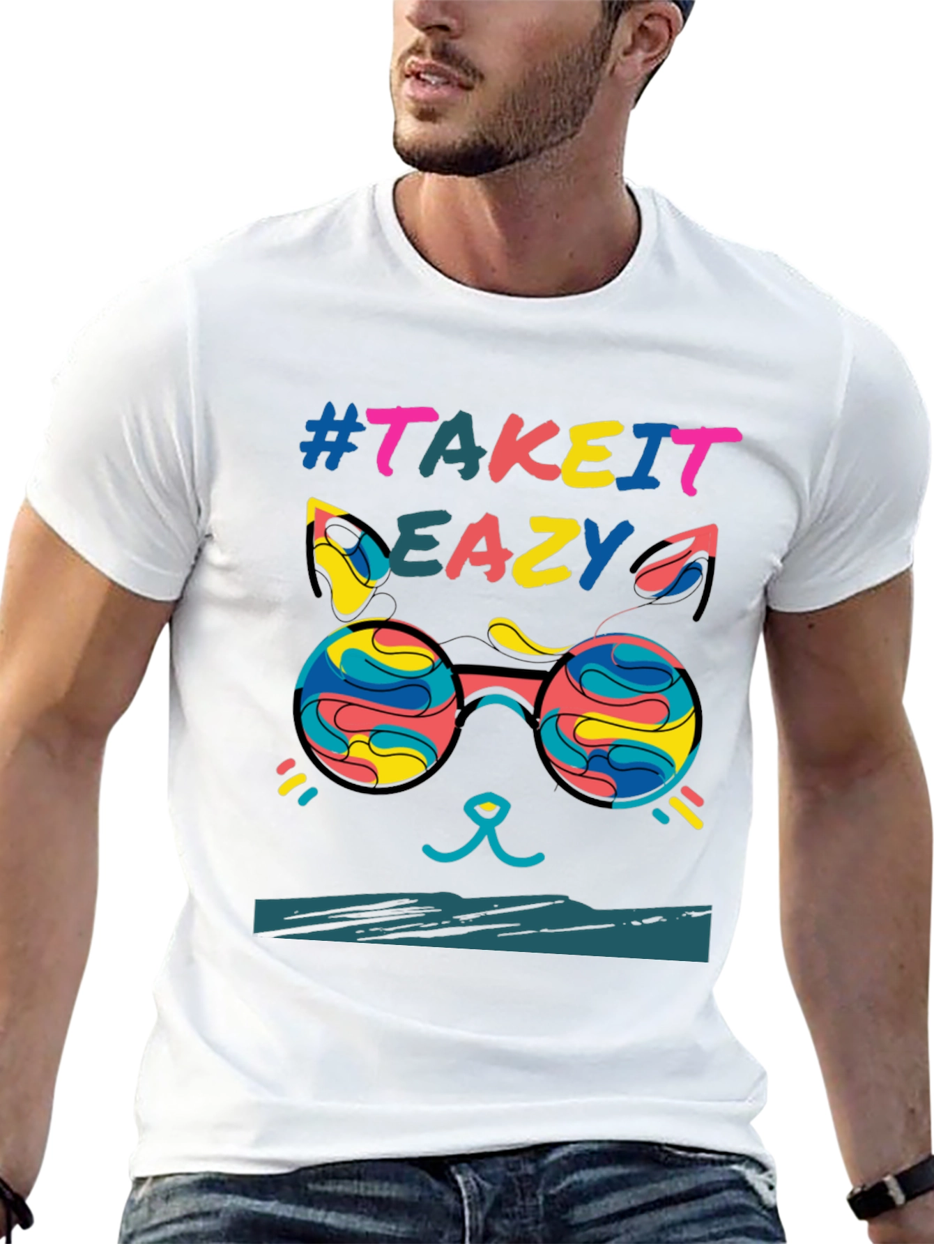 Take it Eazy Cat T-Shirt - Relaxed Fit