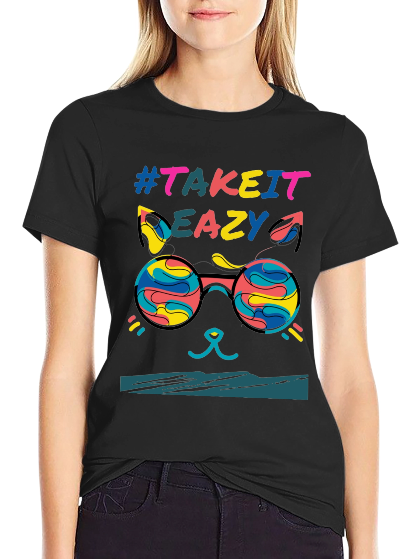 Take it Eazy Cat T-Shirt - Relaxed Fit