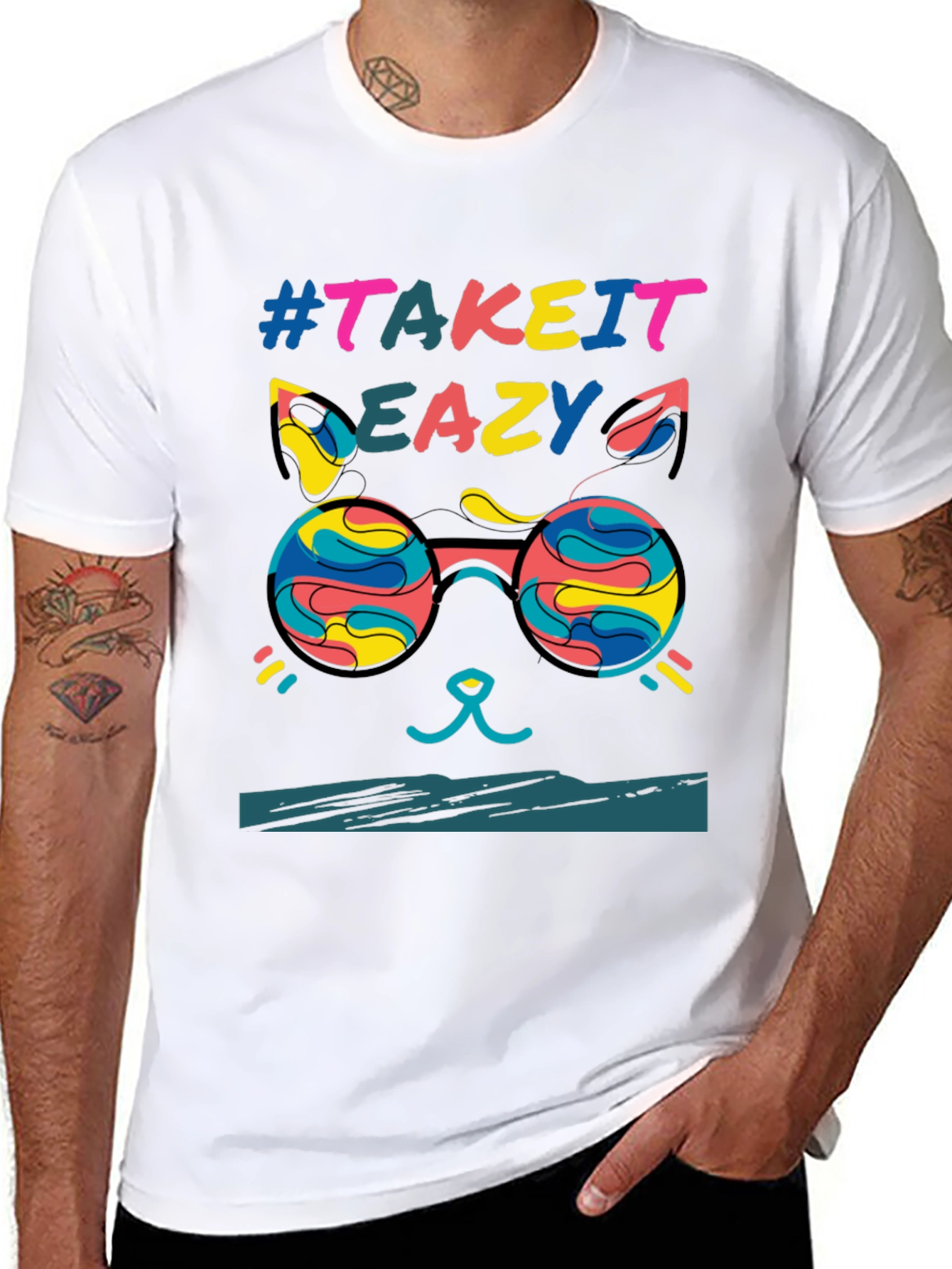 Take it Eazy Cat T-Shirt - Relaxed Fit