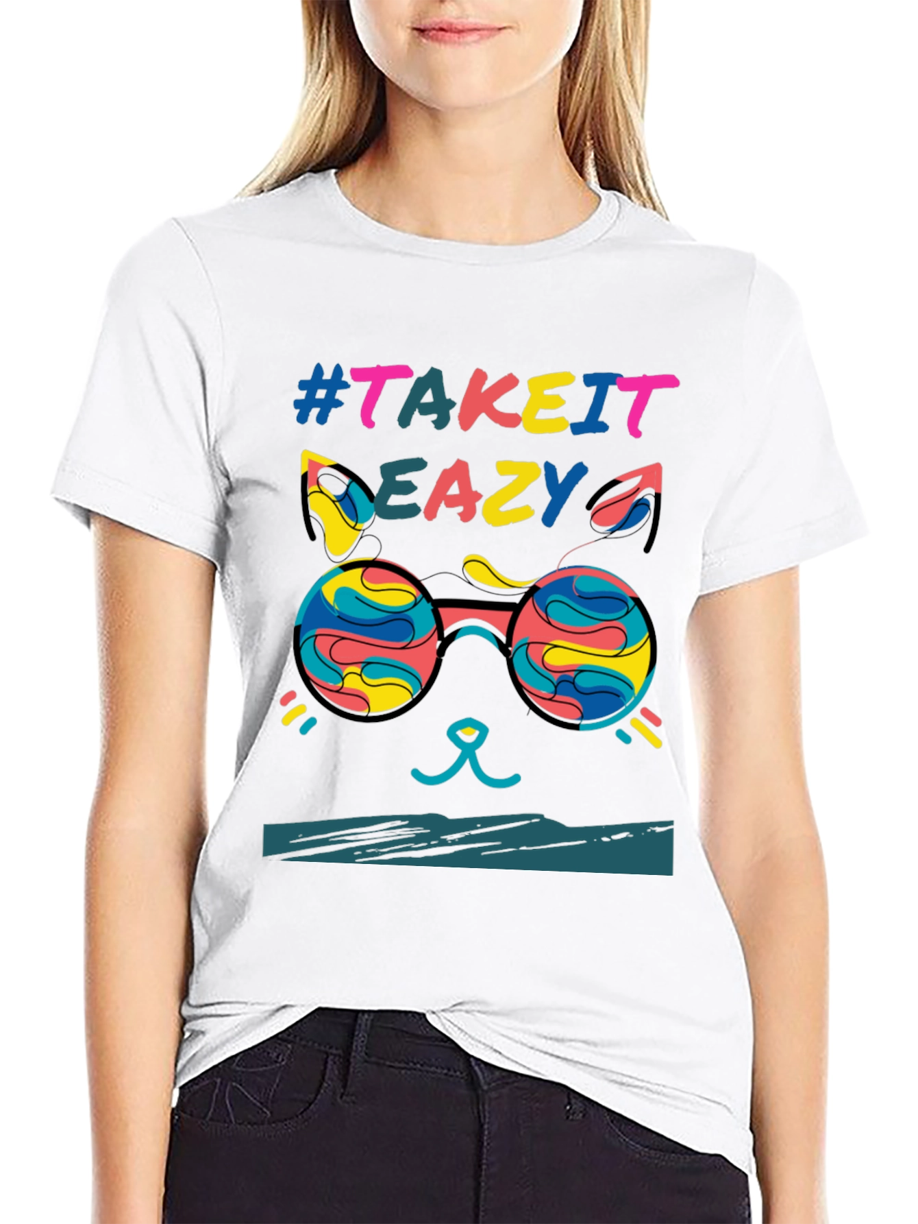 Take it Eazy Cat T-Shirt - Relaxed Fit