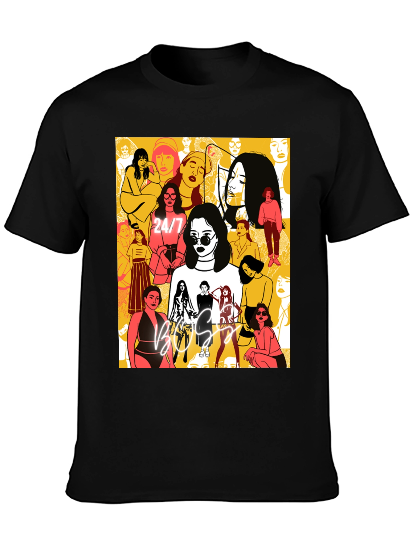 Boss Lady Graphic Tee - Black Cotton T-Shirt
