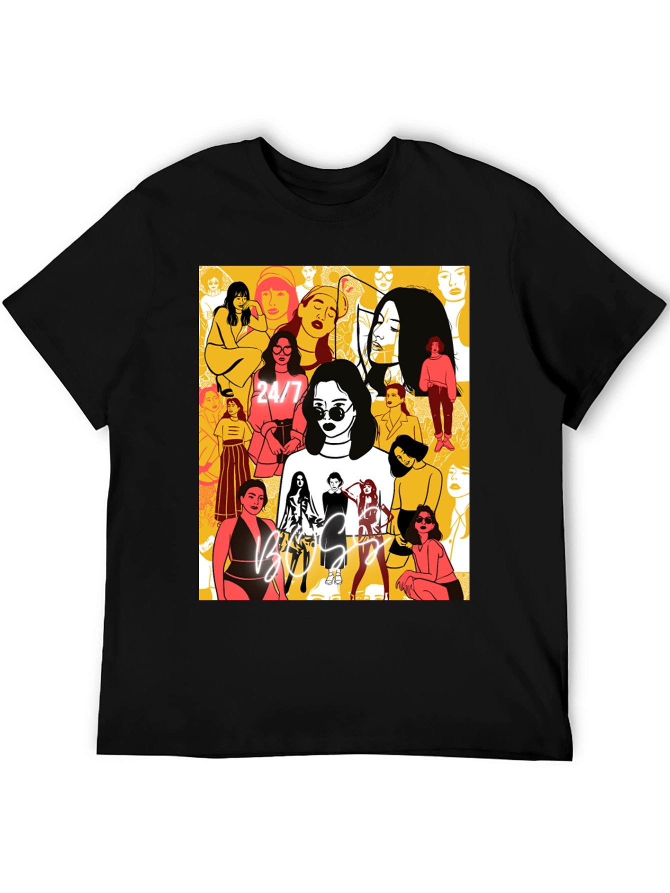 Boss Lady Graphic Tee - Black Cotton T-Shirt