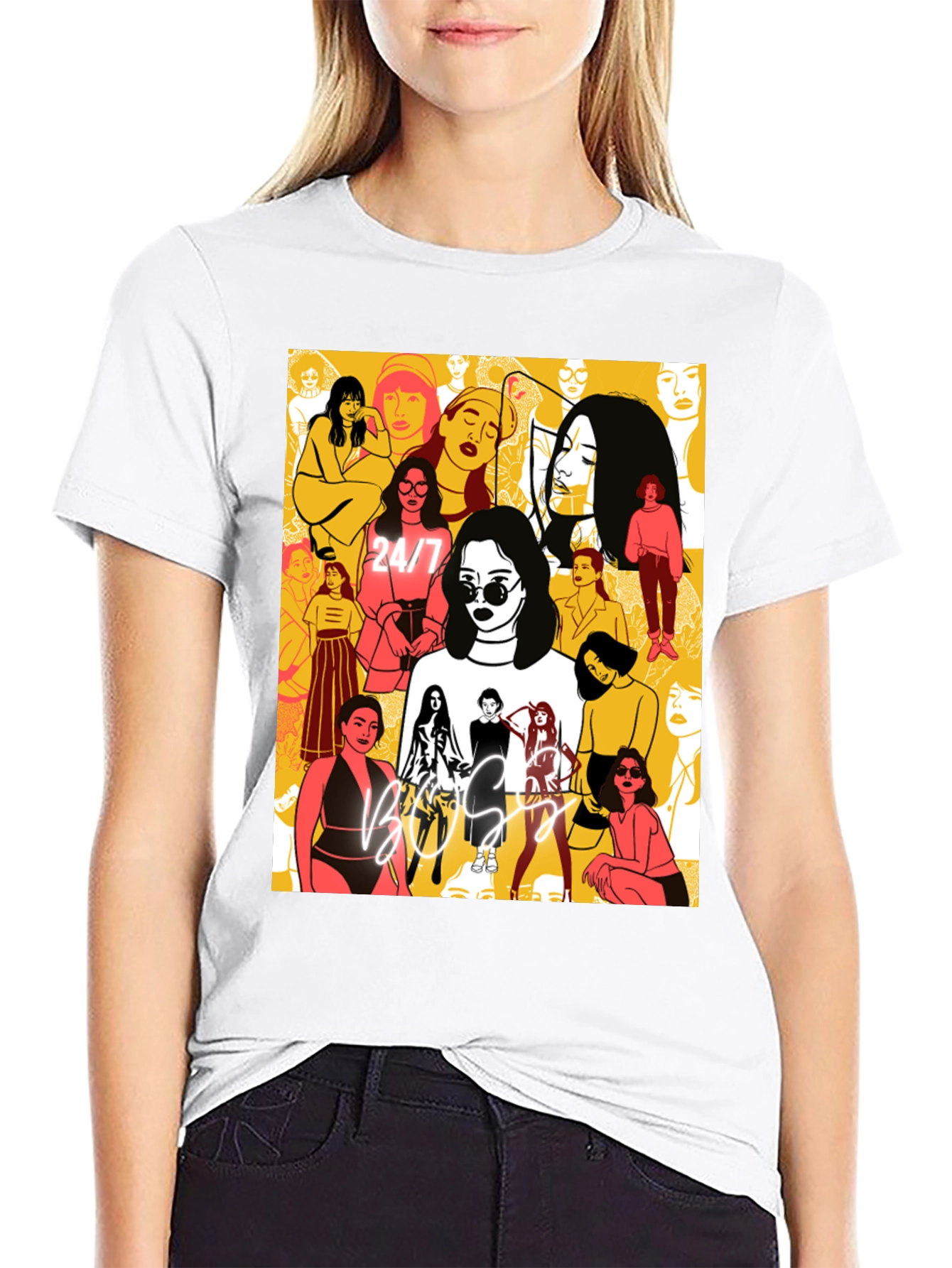 Boss Lady Graphic Tee - Black Cotton T-Shirt
