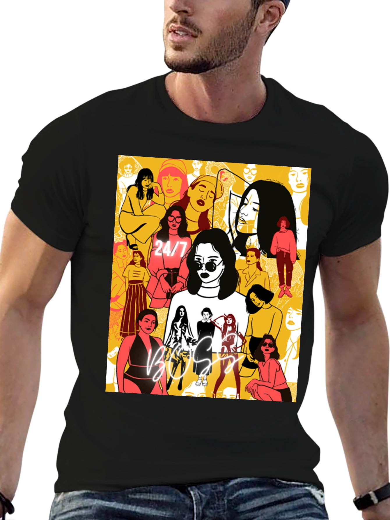 Boss Lady Graphic Tee - Black Cotton T-Shirt