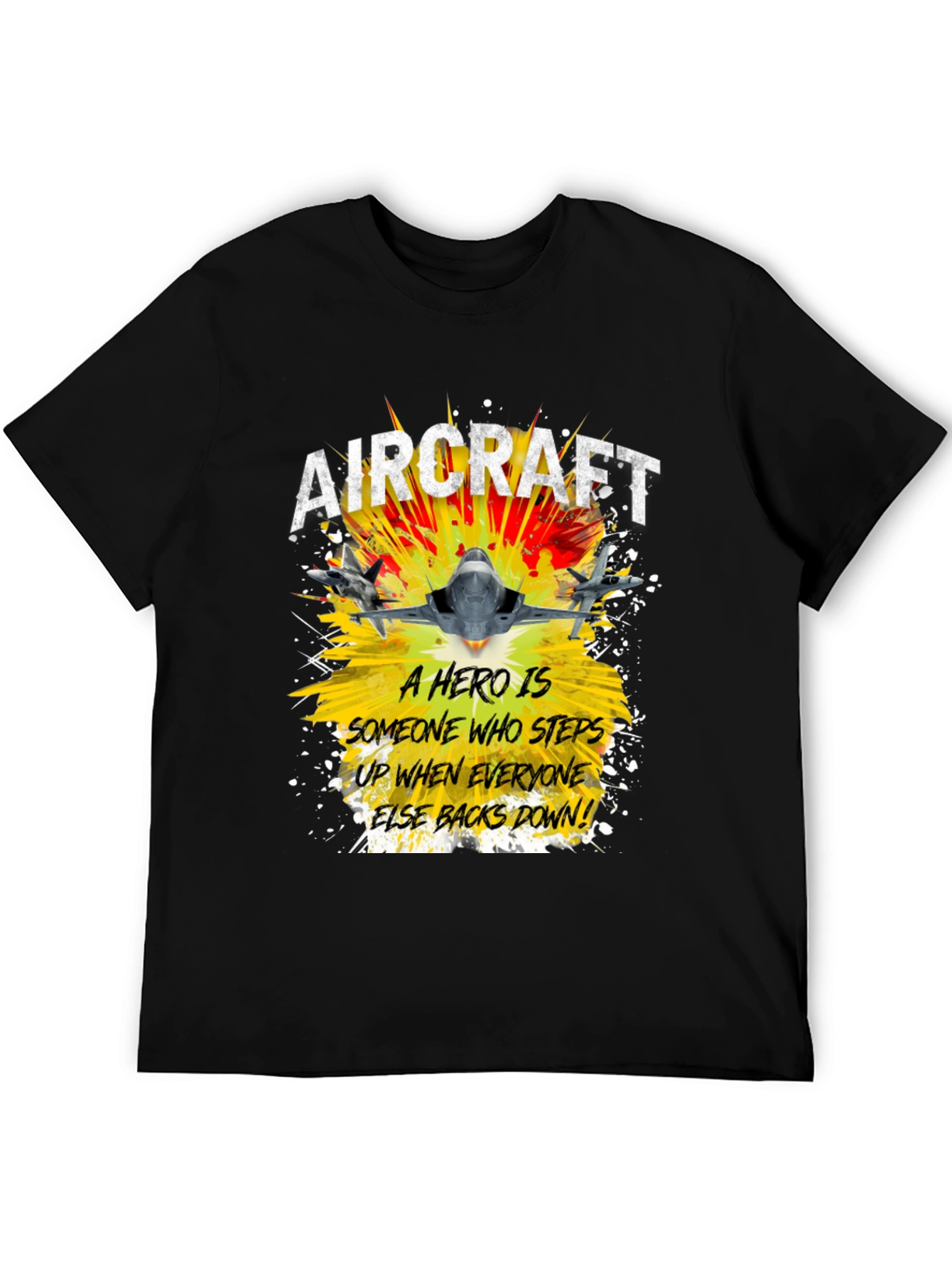Aircraft Hero Graphic T-Shirt - Step Up Back Down!
