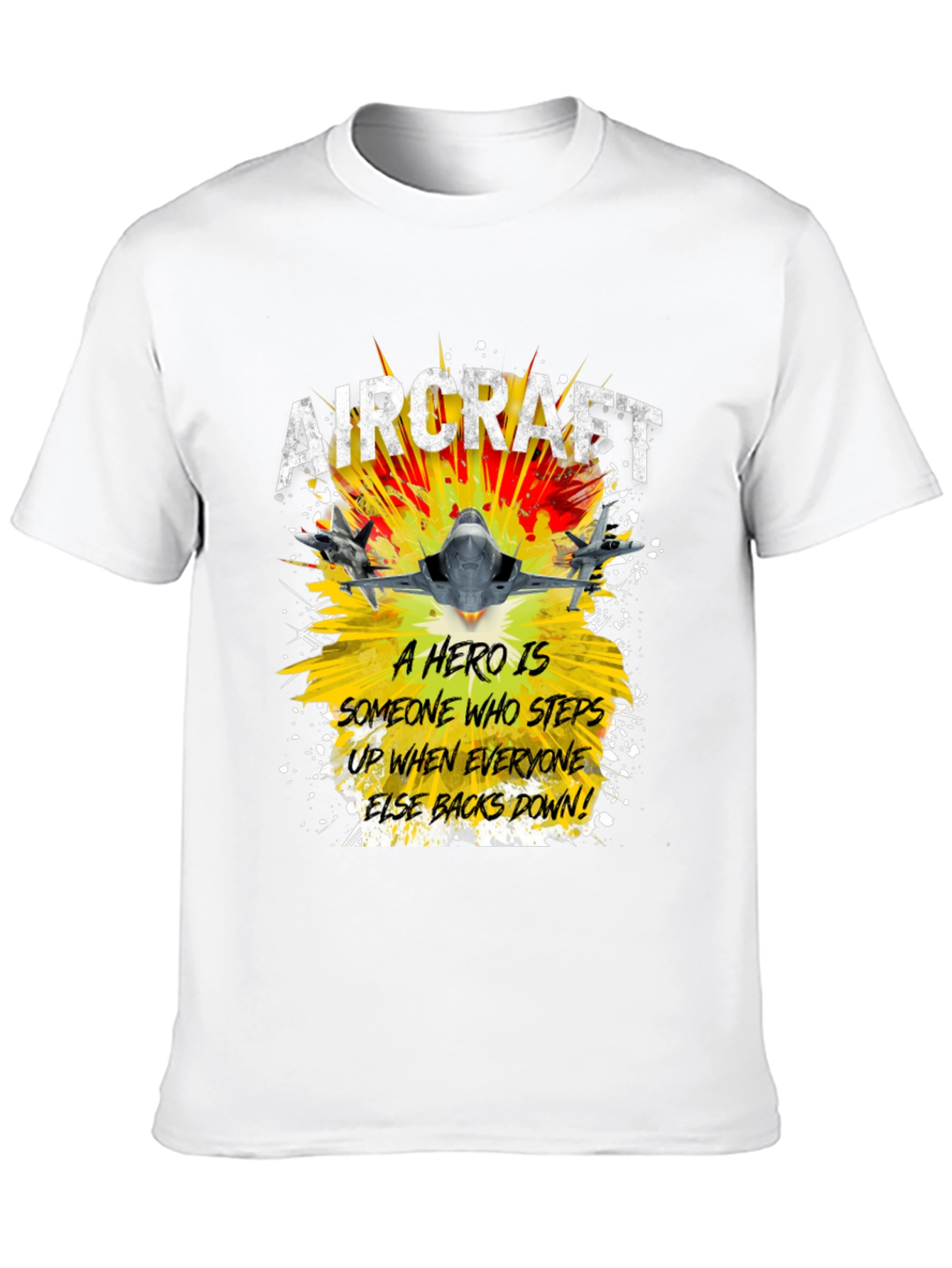 Aircraft Hero Graphic T-Shirt - Step Up Back Down!