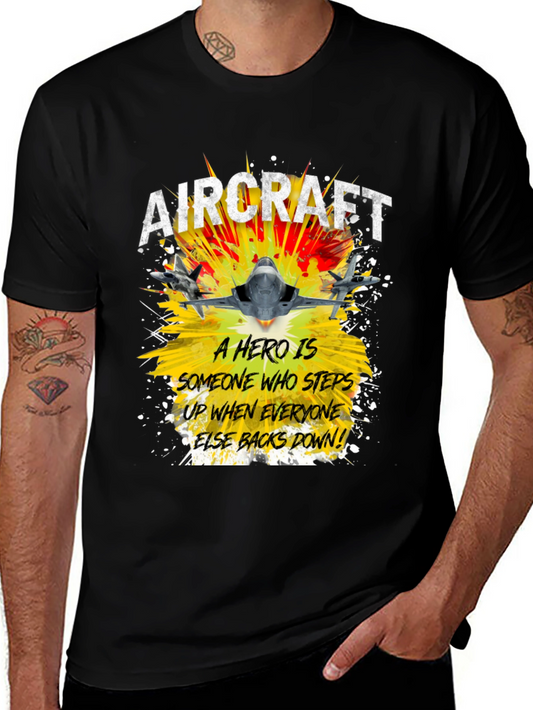 Aircraft Hero Graphic T-Shirt - Step Up Back Down!