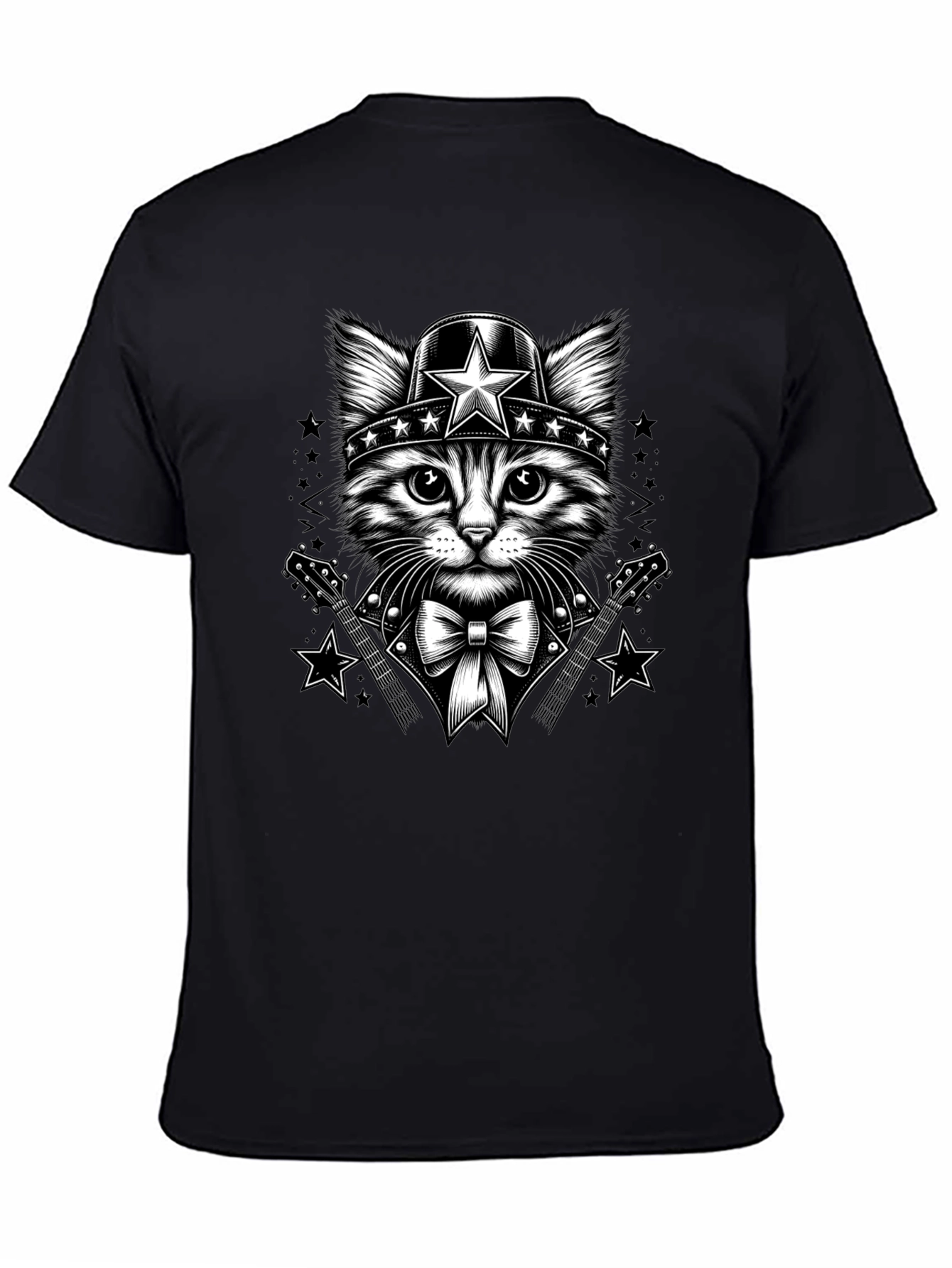Cat Superhero T-Shirt - Black Graphic Tee