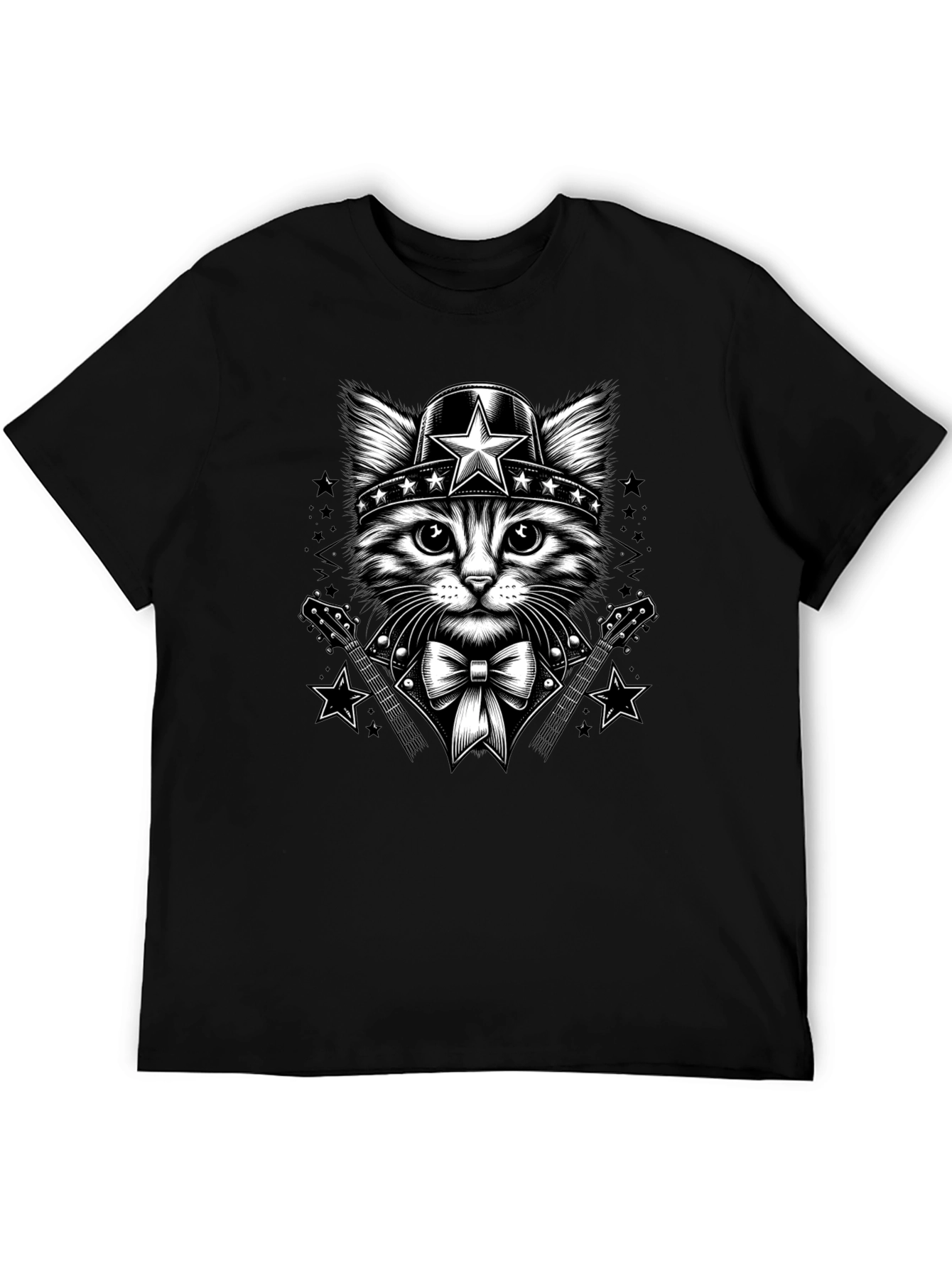 Cat Superhero T-Shirt - Black Graphic Tee