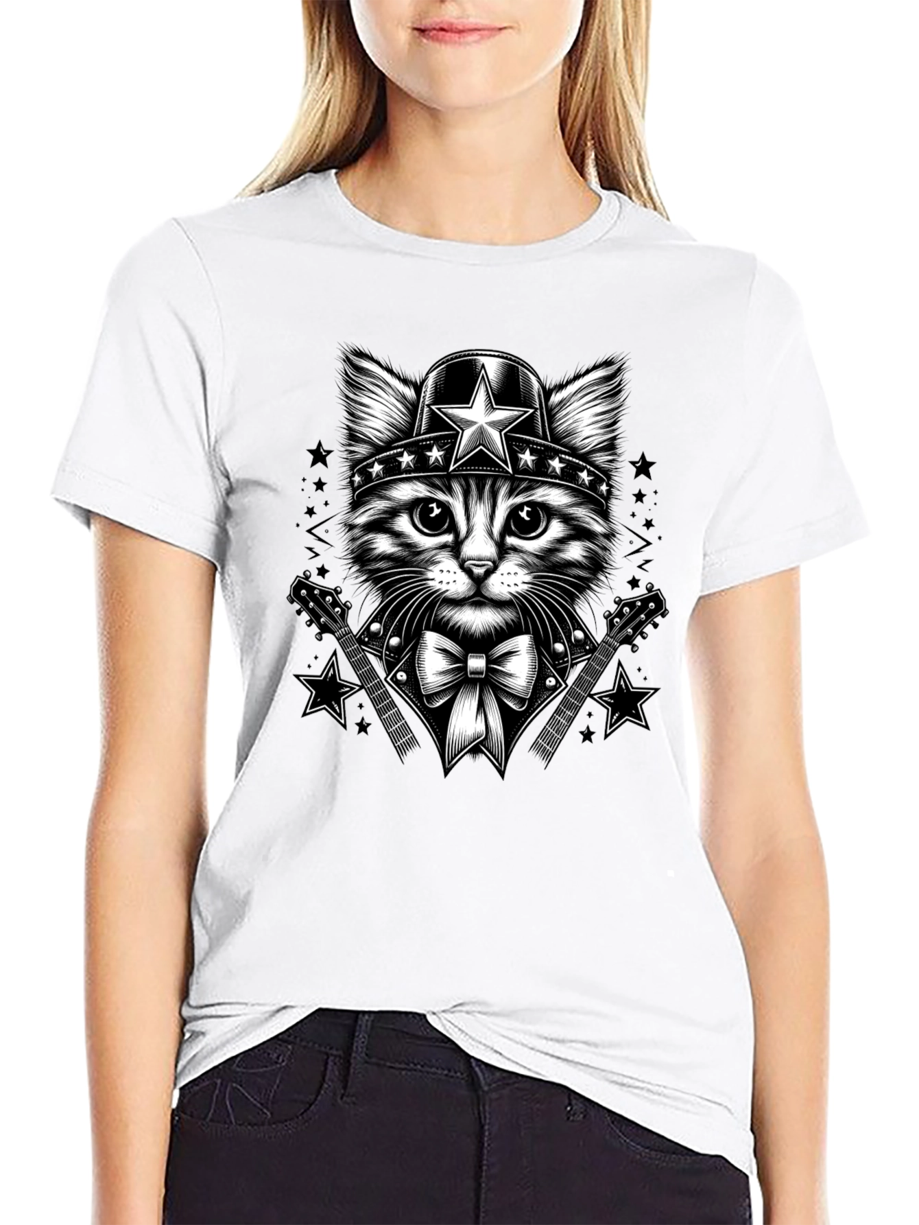Cat Superhero T-Shirt - Black Graphic Tee