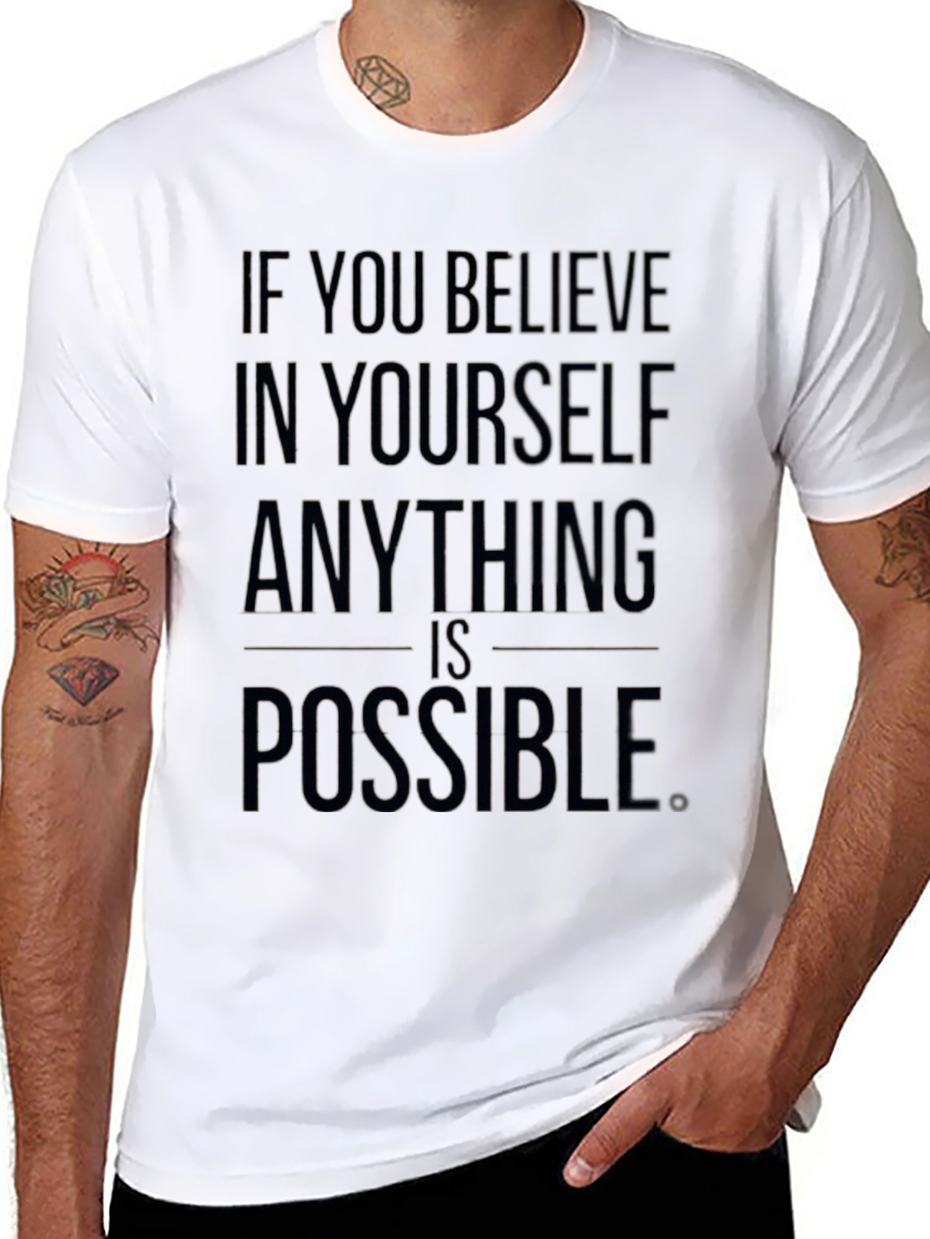 Believe in Yourself Motivational Black T-Shirt