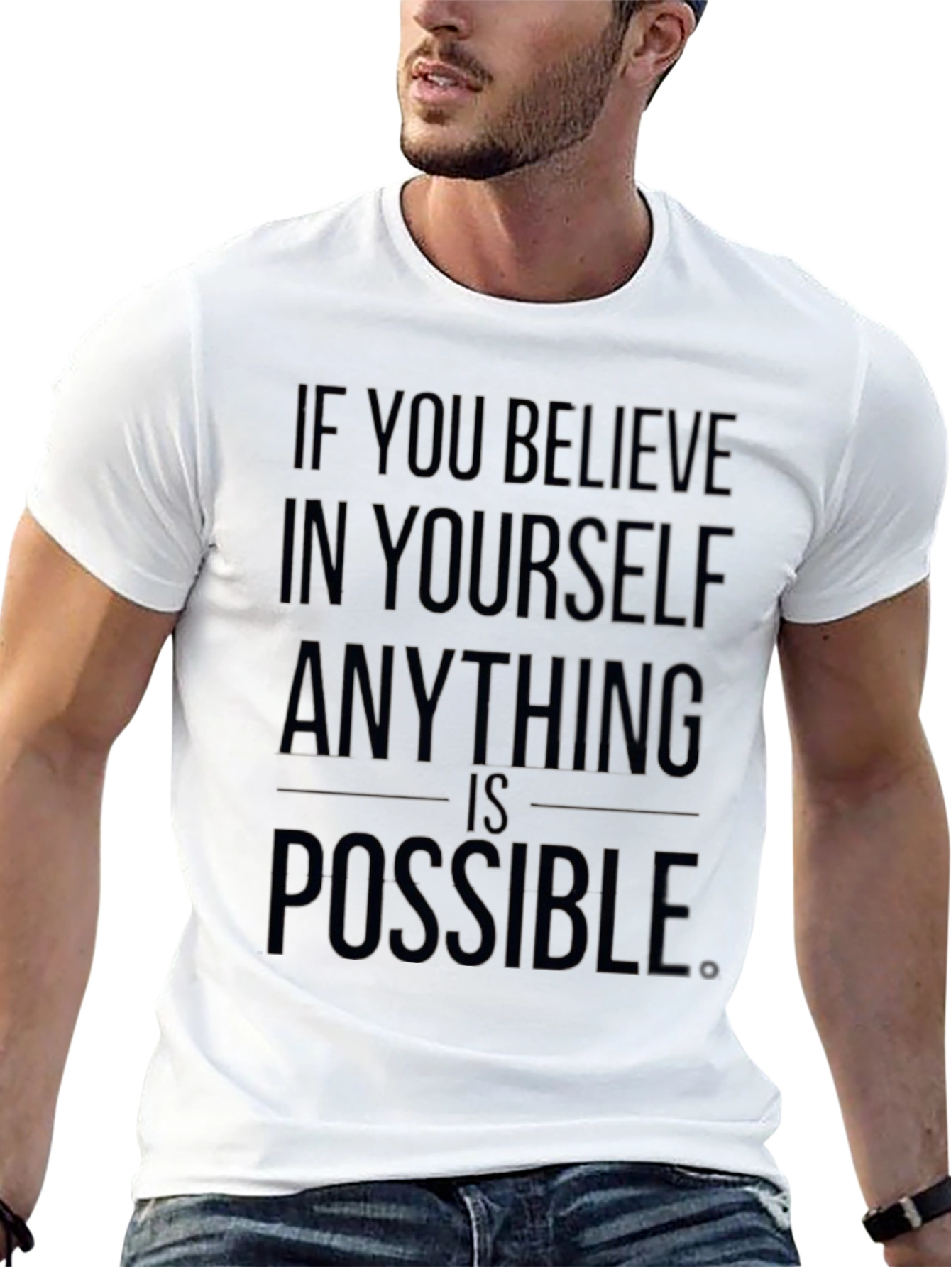 Believe in Yourself Motivational Black T-Shirt
