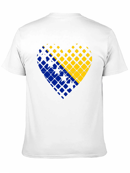 Bosnia Heart Flag T-Shirt - Black