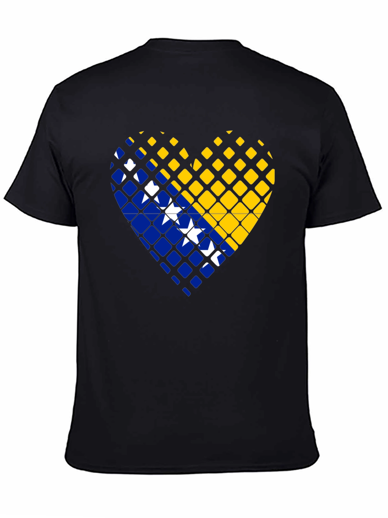 Bosnia Heart Flag T-Shirt - Black