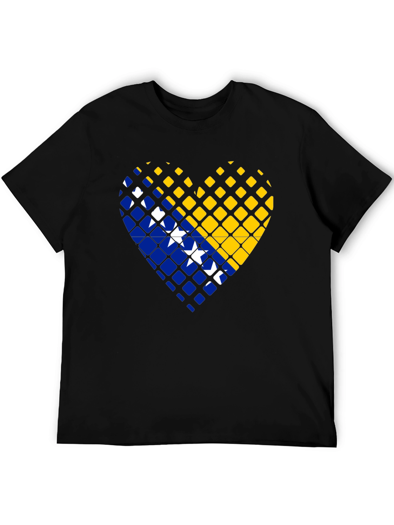 Bosnia Heart Flag T-Shirt - Black
