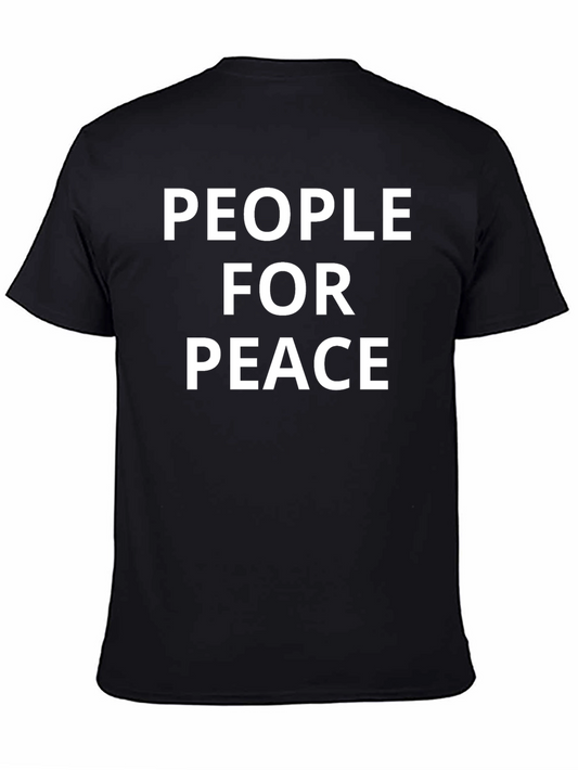 People For Peace Graphic T-Shirt - Classic Crew Neck Tee