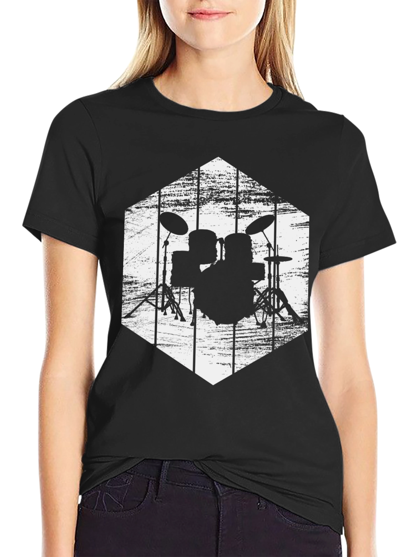 Drum Set Graphic Tee - Rock Band T-Shirt
