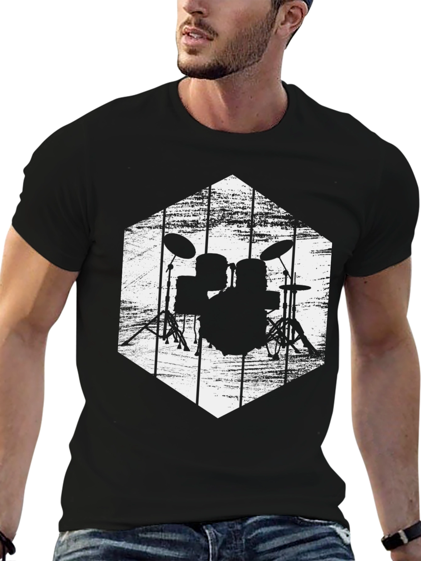 Drum Set Graphic Tee - Rock Band T-Shirt
