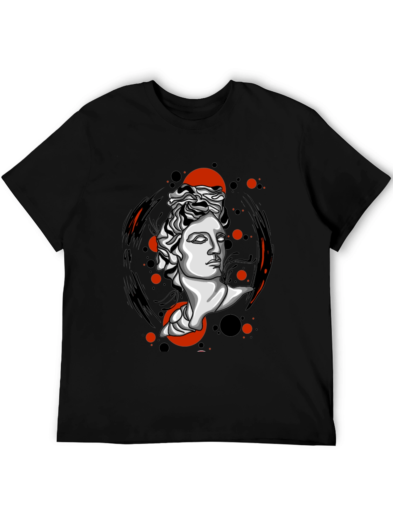 Apollo Bust Graphic Tee - Artistic Black T-Shirt