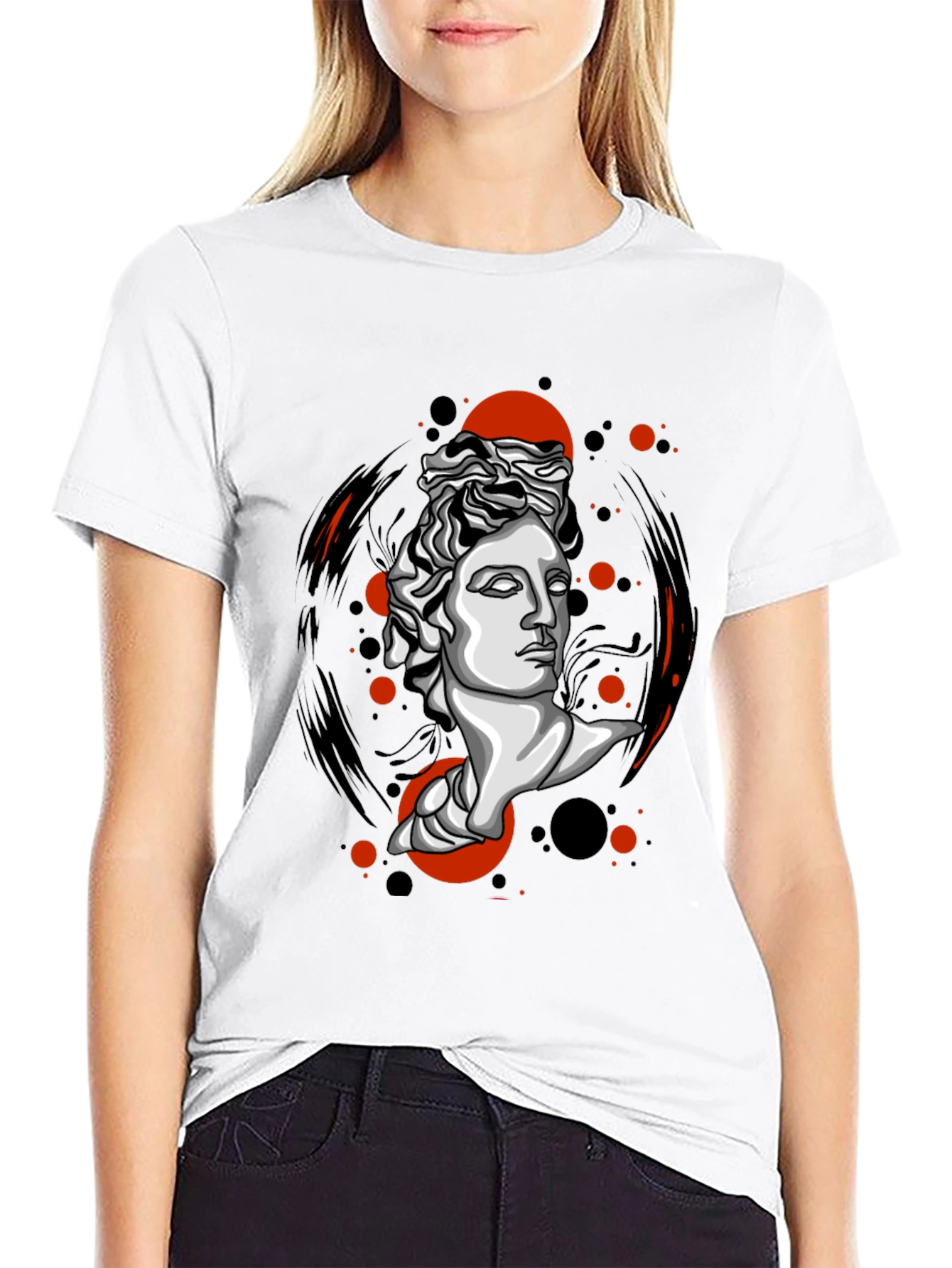 Apollo Bust Graphic Tee - Artistic Black T-Shirt