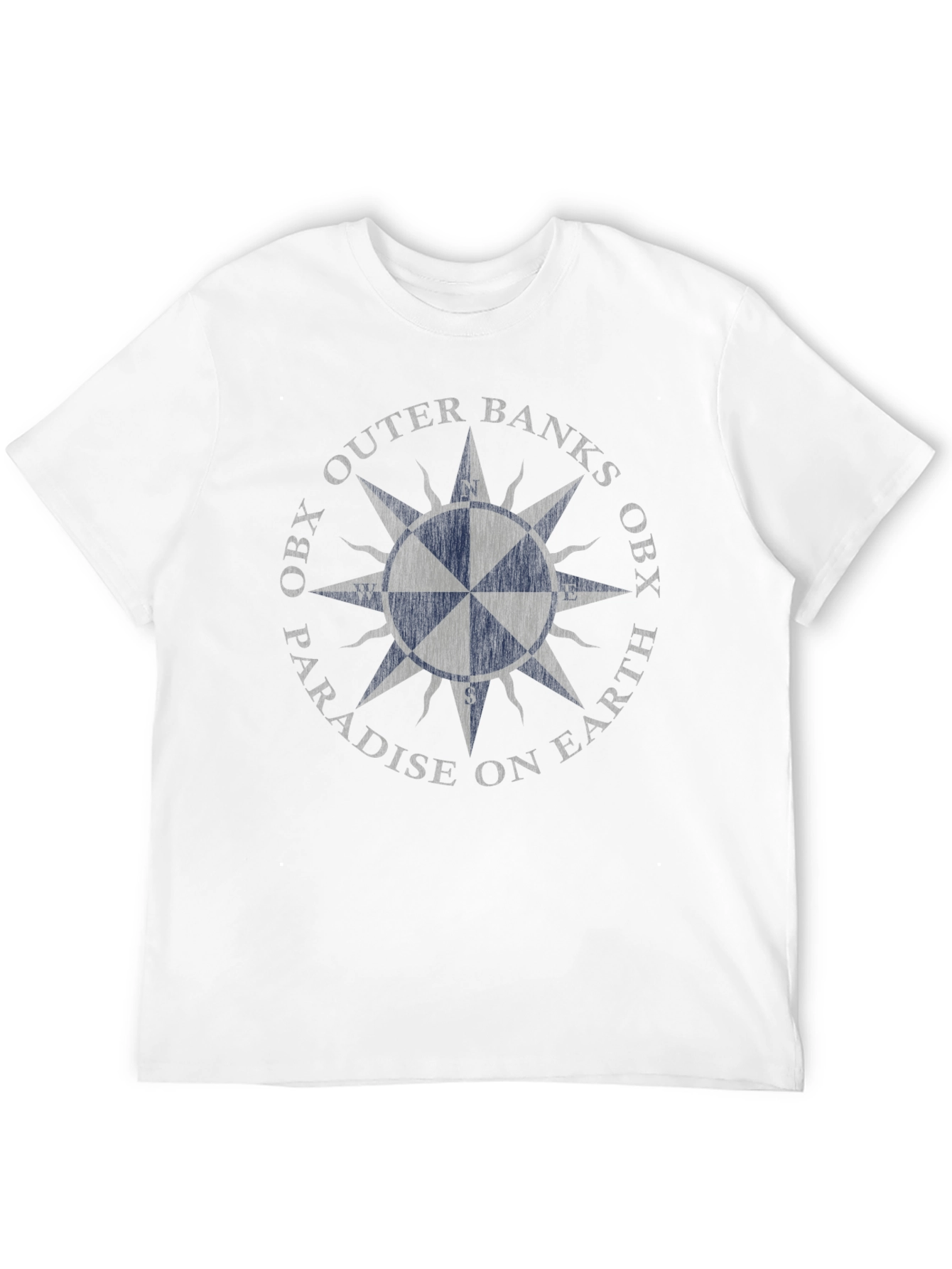 Outer Banks OBX Paradise Earth Compass Black T-Shirt