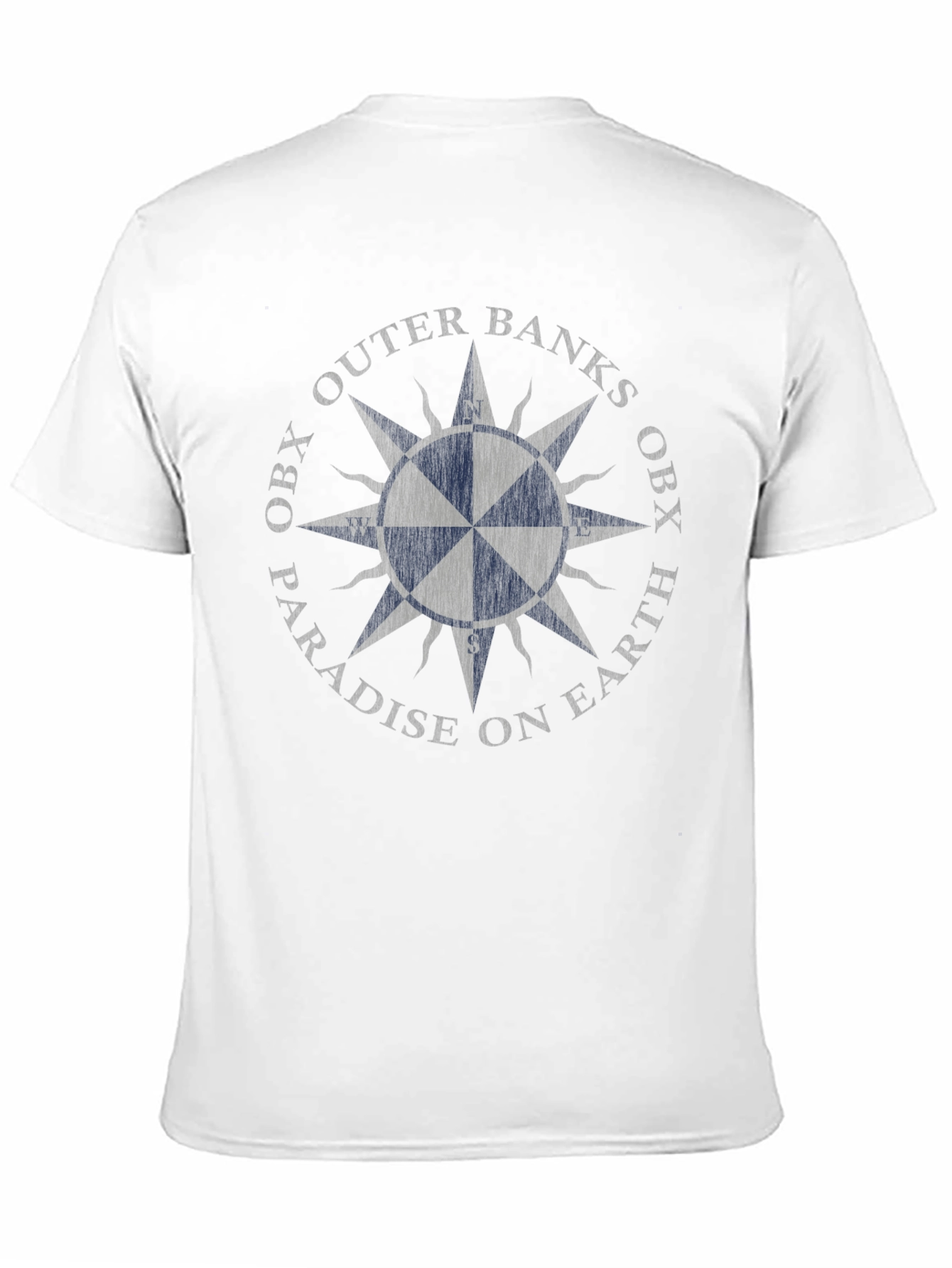 Outer Banks OBX Paradise Earth Compass Black T-Shirt